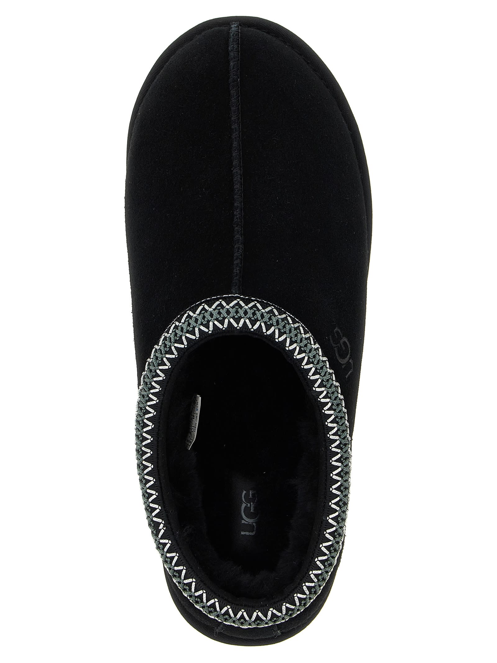 Ugg Mens Black Tasman Ii Shearling-lined Suede Slippers Eur 41 / 7 Uk In Black