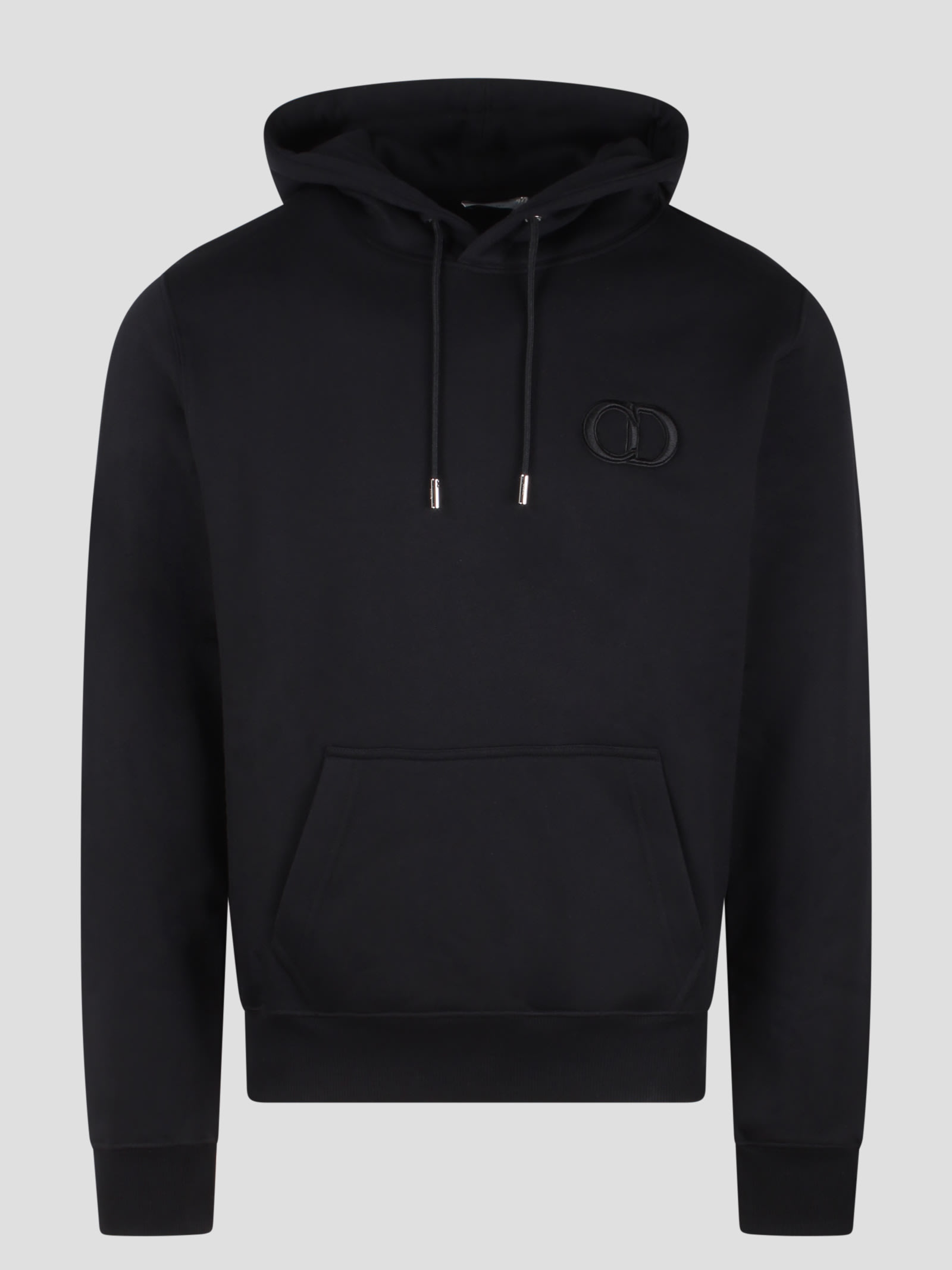 Shop Dior Cd Icon Hooded Sweatshirt In Black