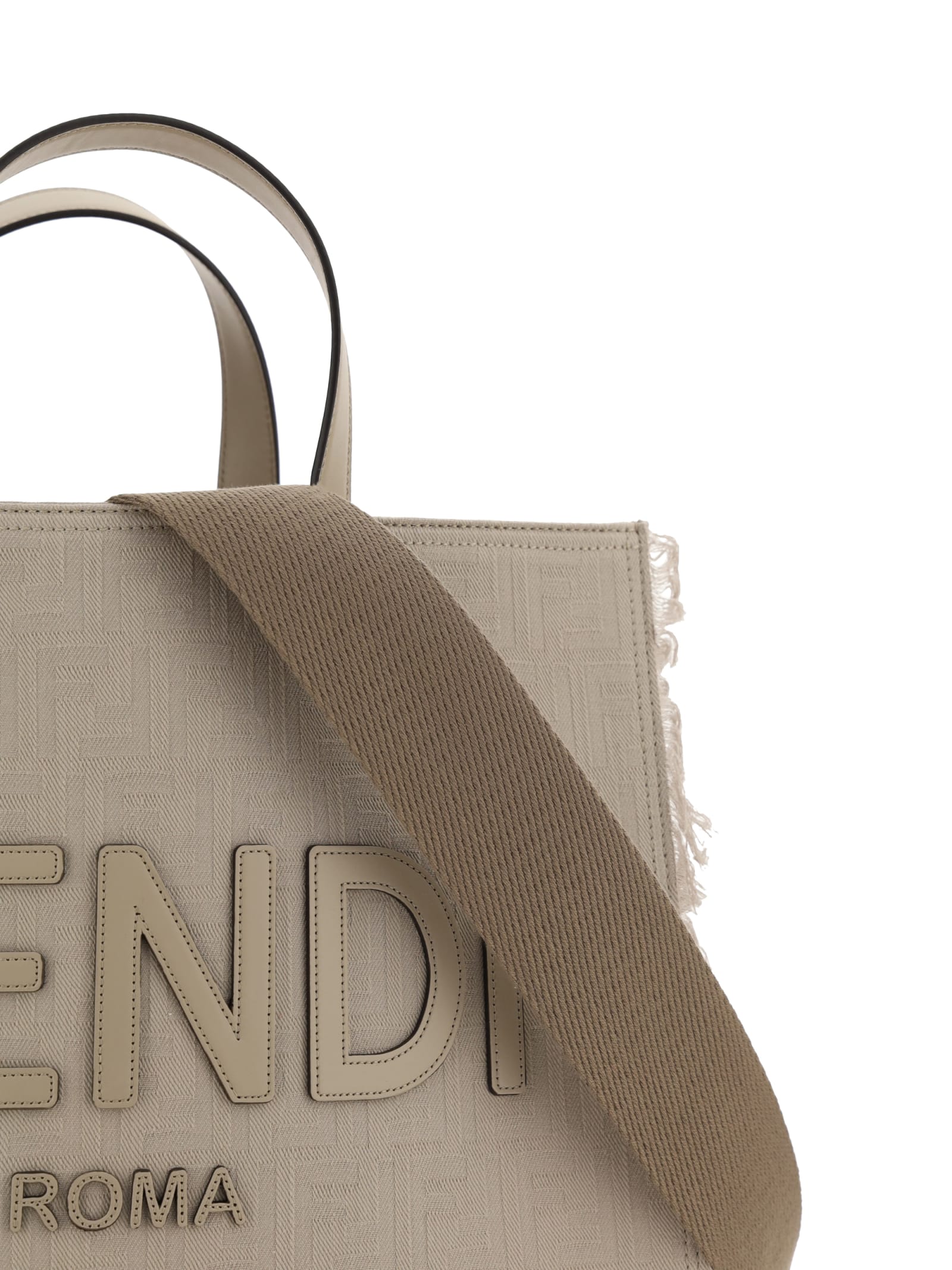 Shop Fendi Shopping Bag In Beige