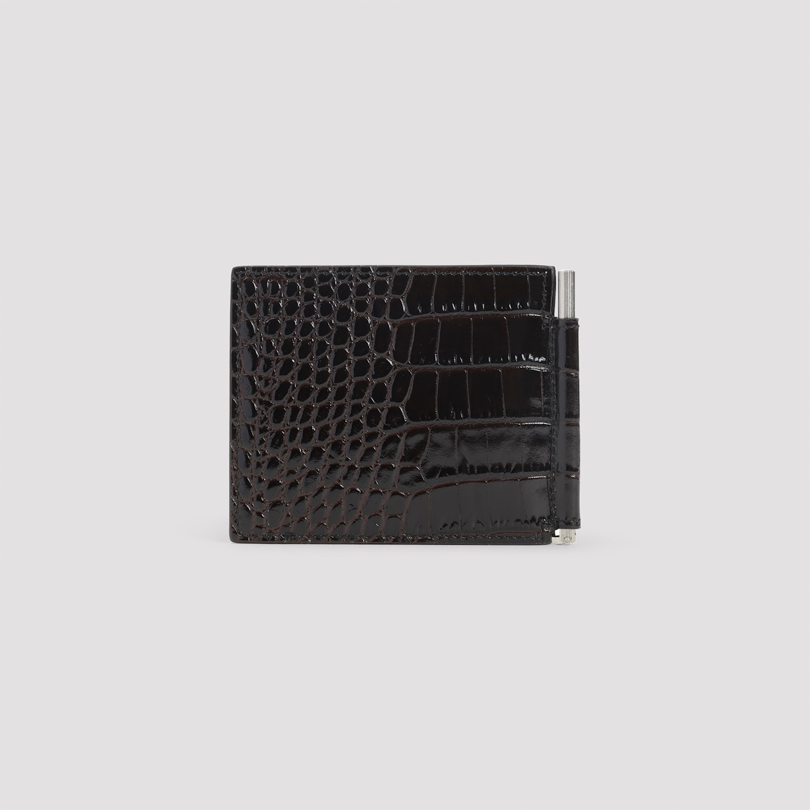 Tom Ford Crocodile-embossed Wallet In Brown