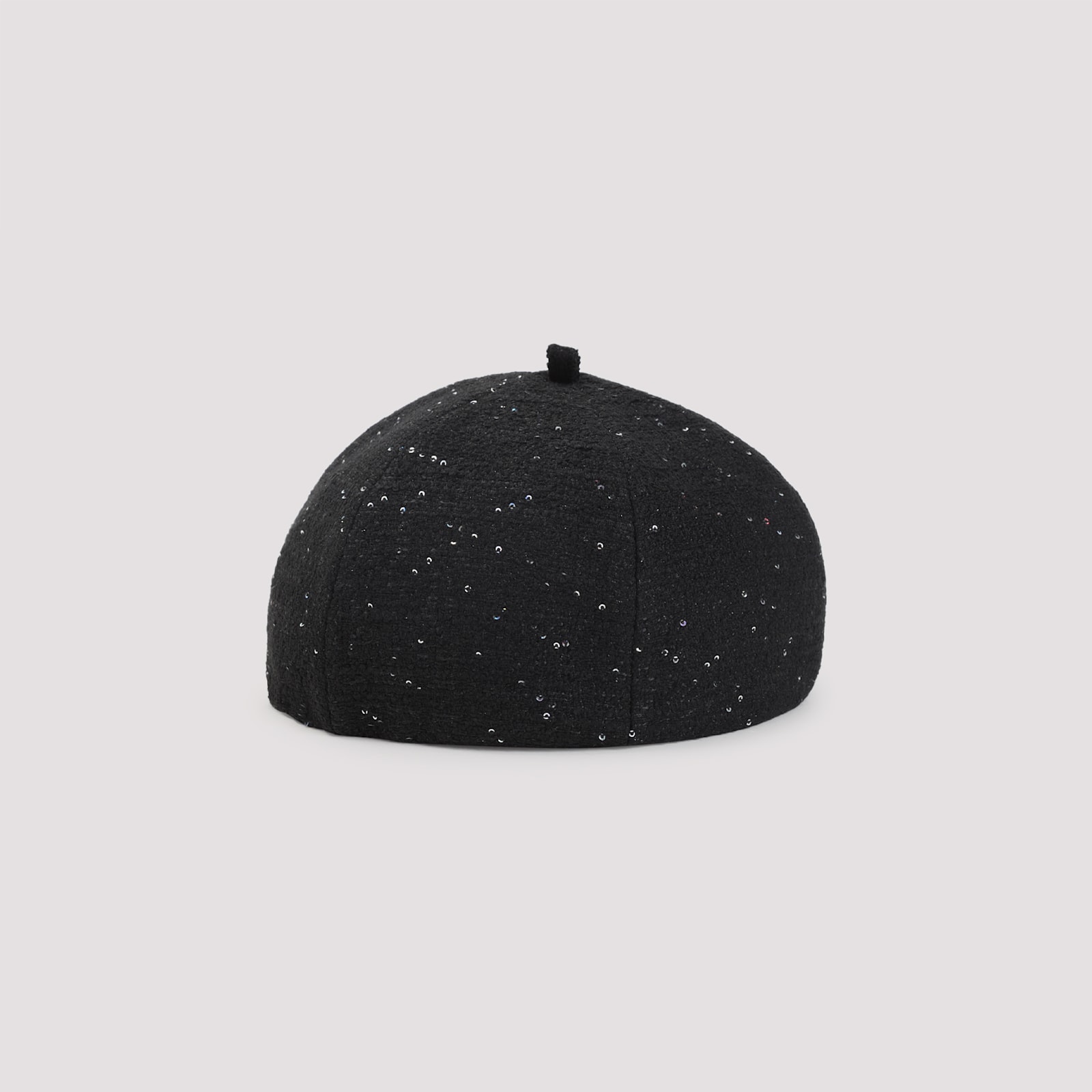 Maison Michel Black Sequin Embellished Hat In Black