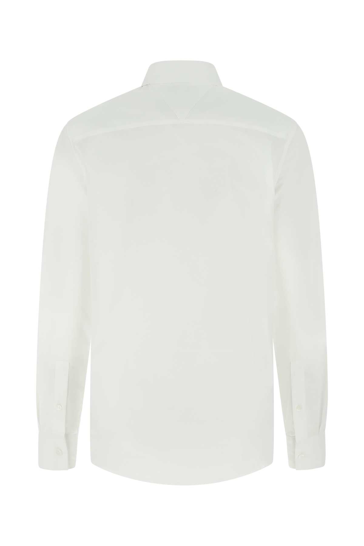 Shop Bottega Veneta White Poplin Shirt In 9000