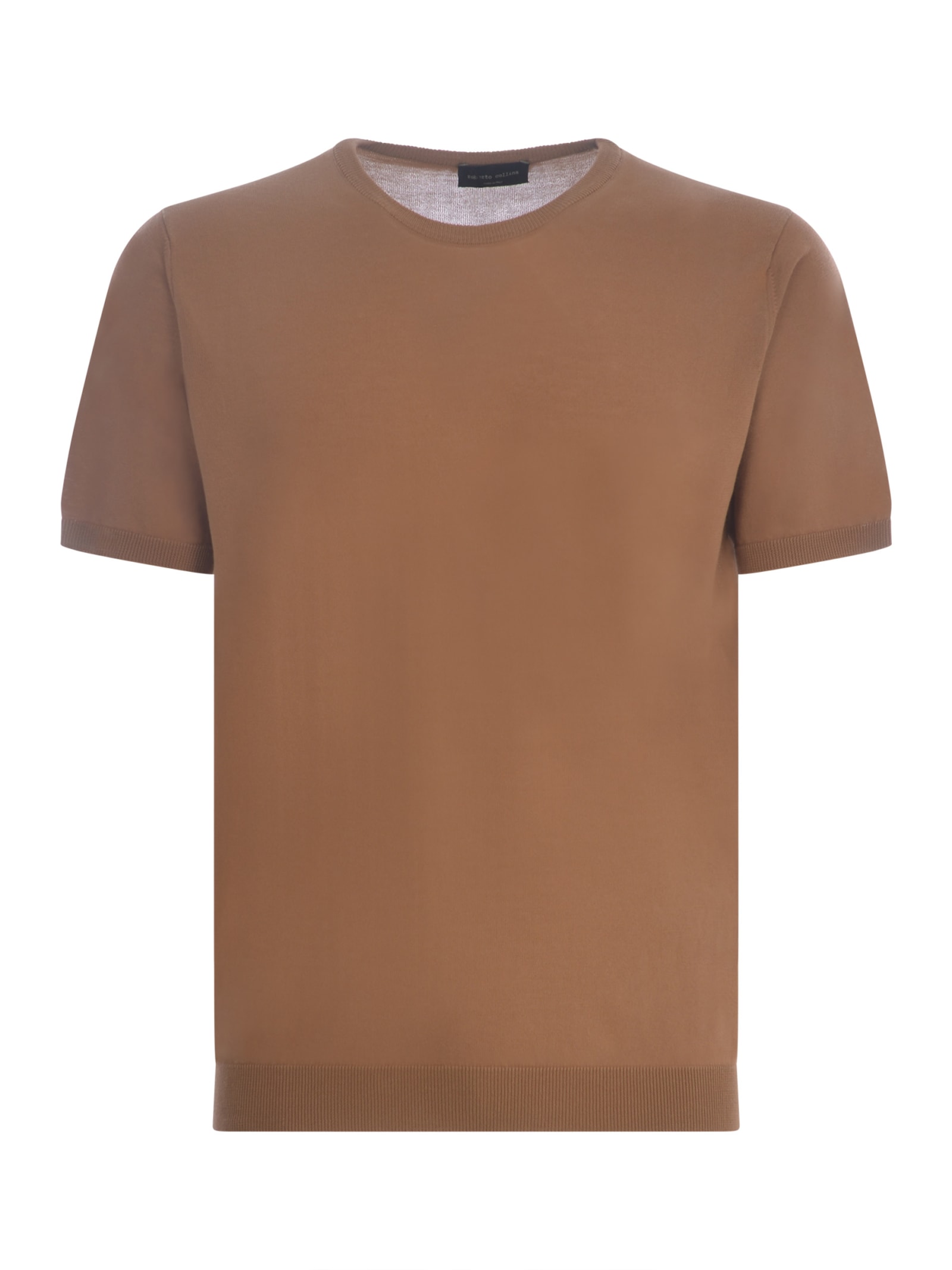 Shop Roberto Collina T-shirt  In Cotton In Sand