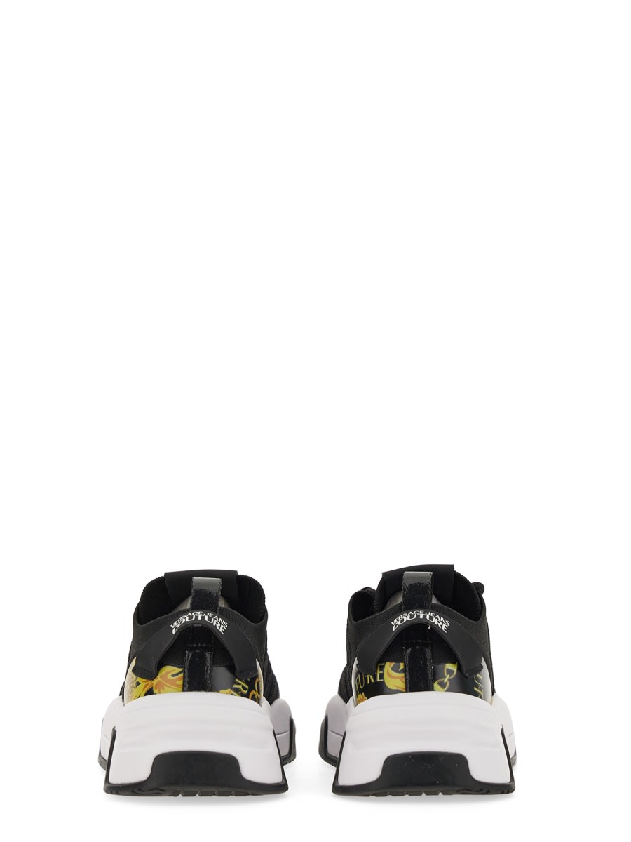 Shop Versace Jeans Couture Sneaker With Logo In Black
