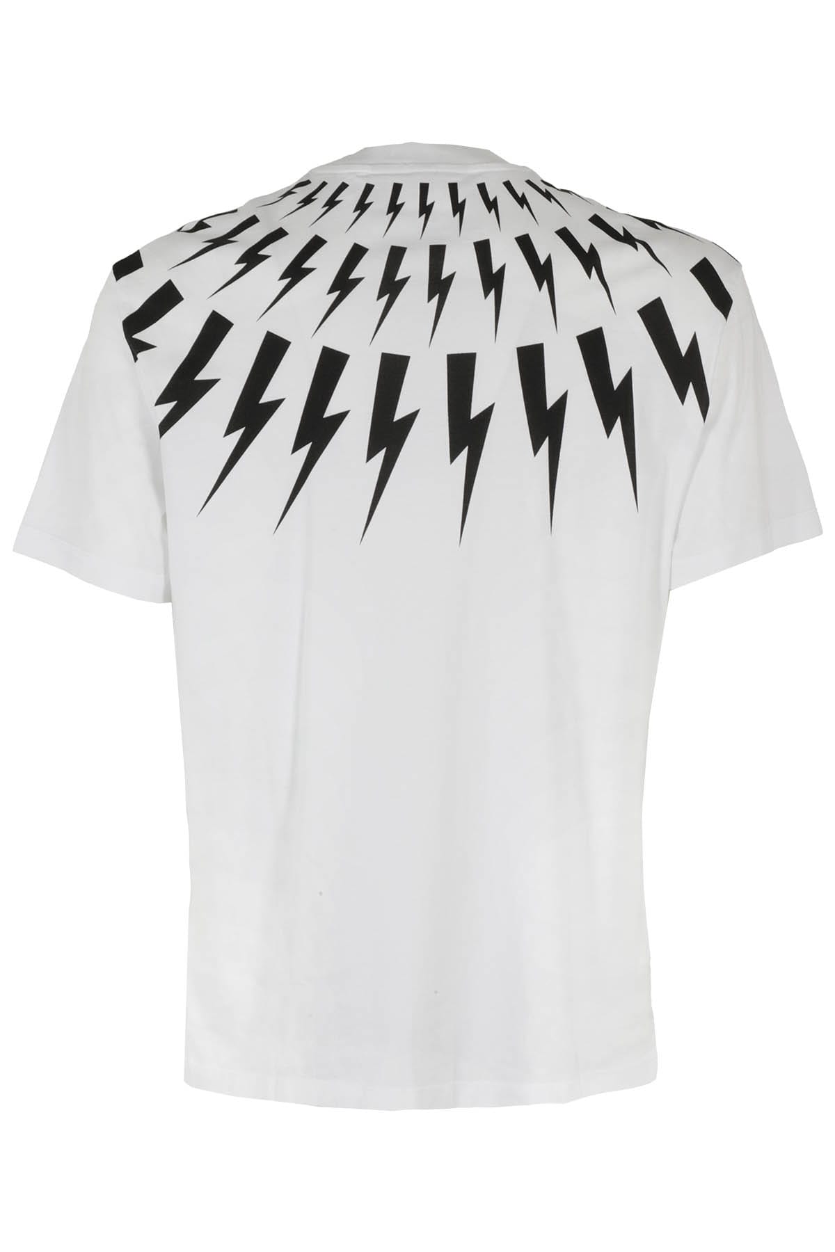 Shop Neil Barrett Fairisle Thunderbolt Slim T-shirt In White Black