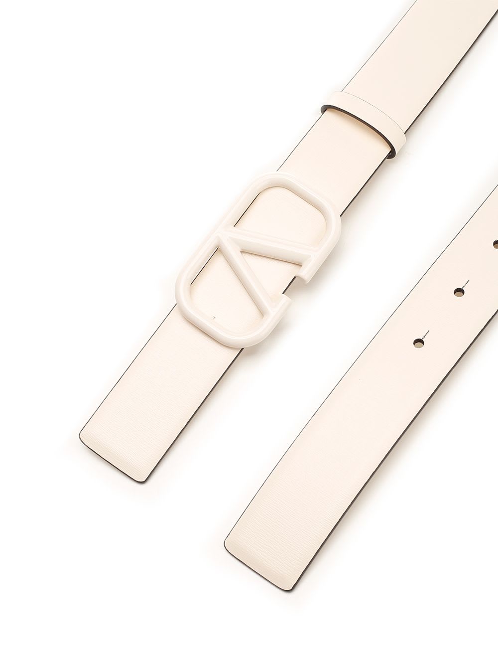 Shop Valentino V Logo Buckle Belt In White