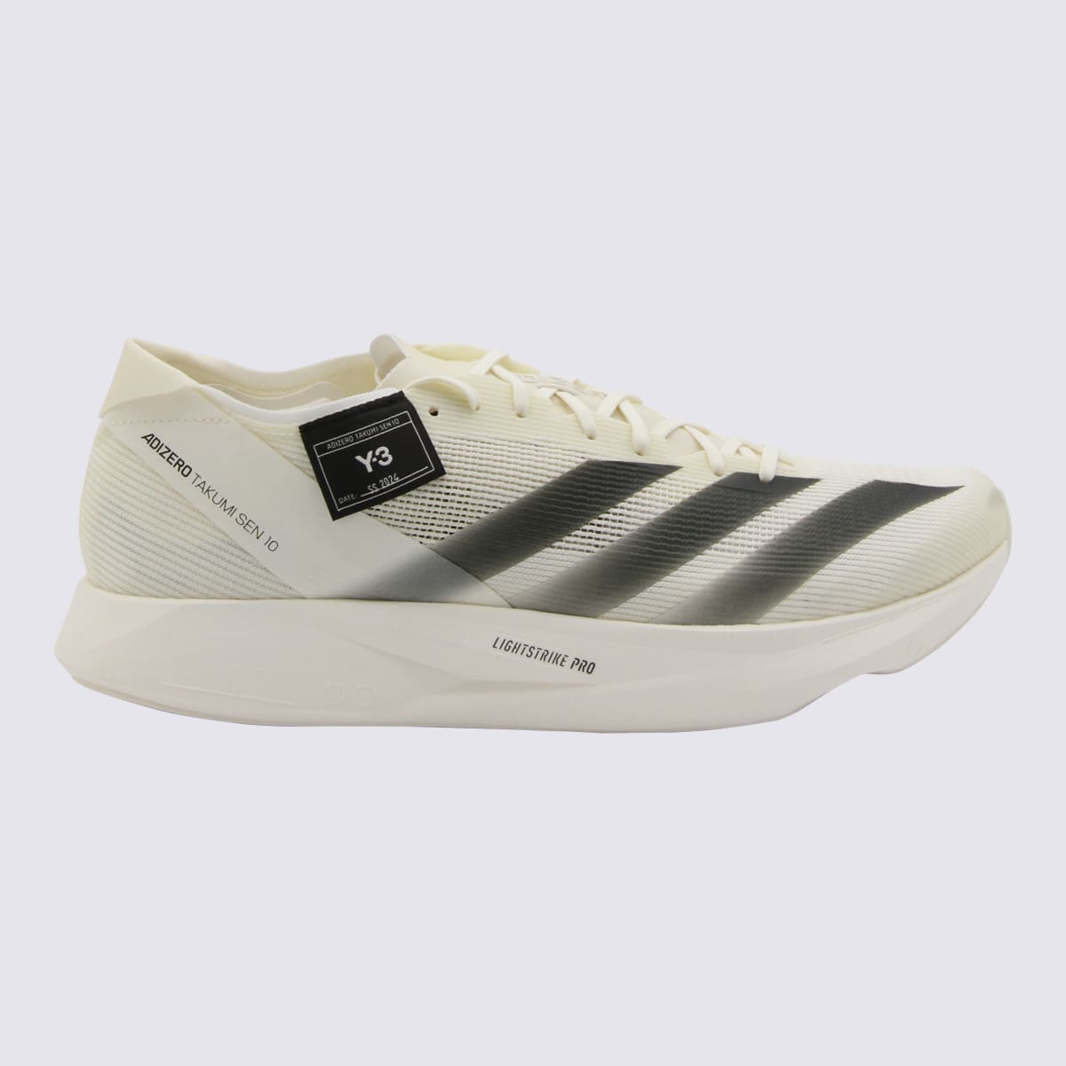 Y-3 WHITE AND BLACK CANVAS SNEAKERS