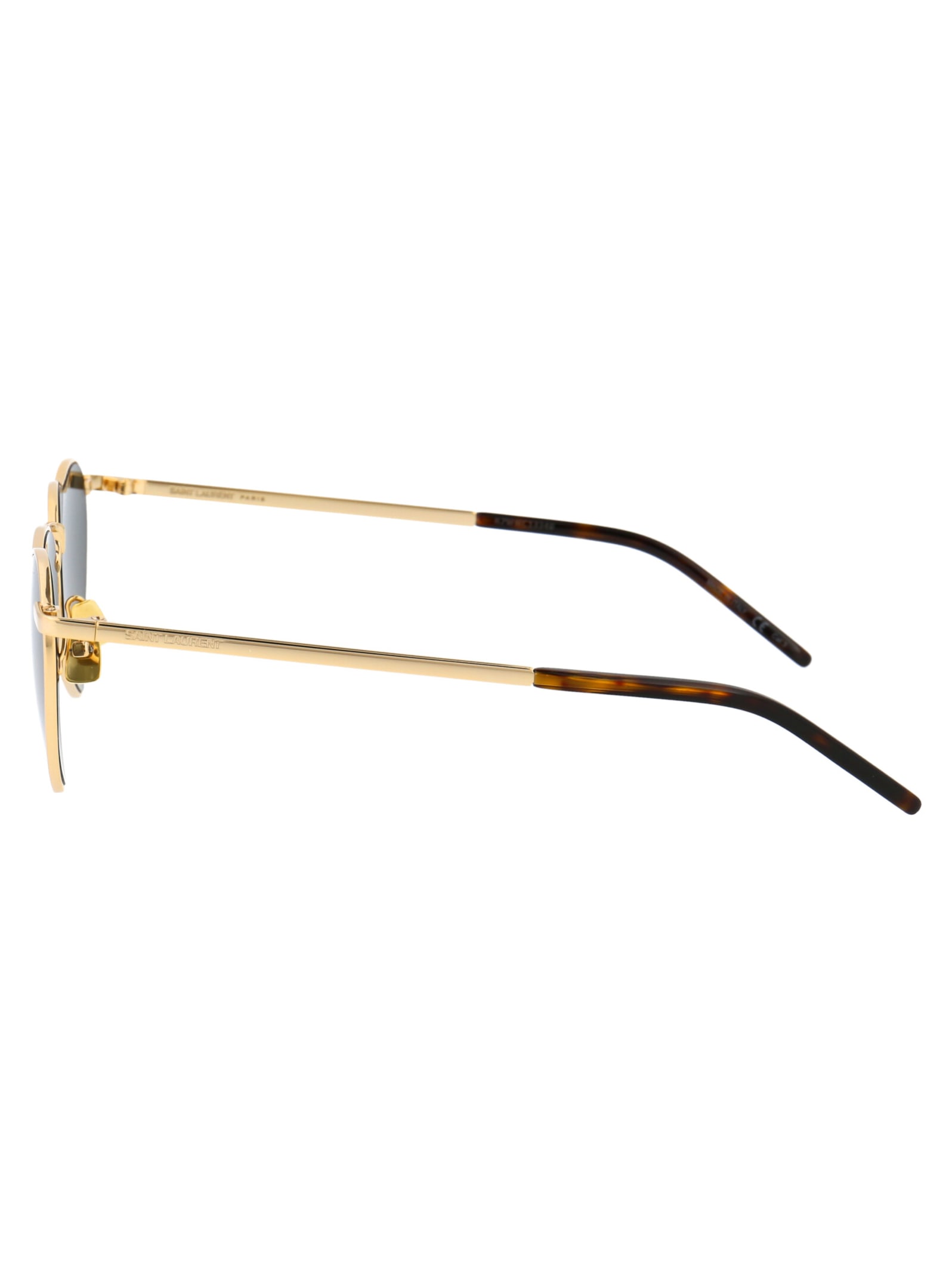 Shop Saint Laurent Sl 301 Loulou Sunglasses In 004 Gold Gold Grey