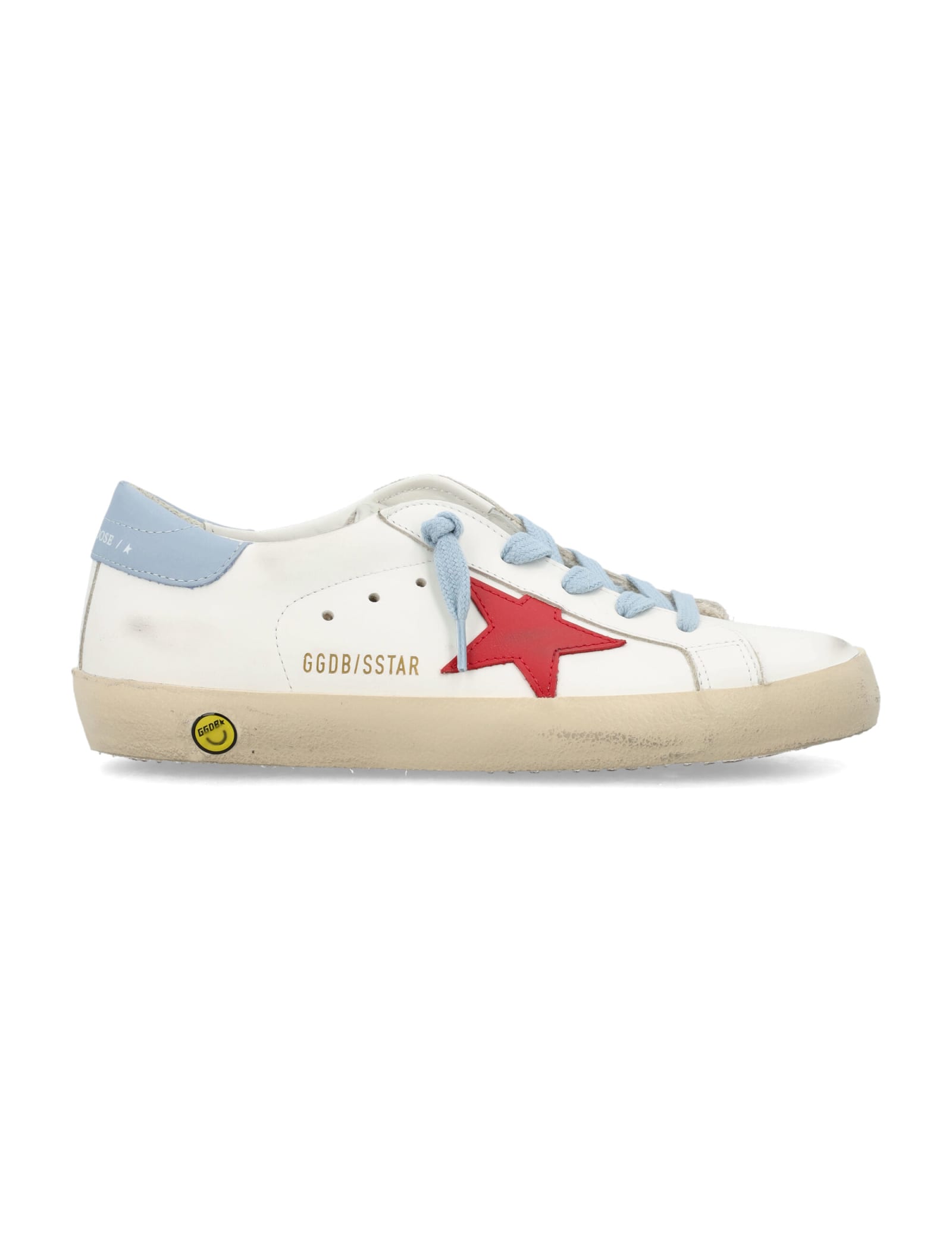 Shop Golden Goose Super Star Sneakers In White/red/blue