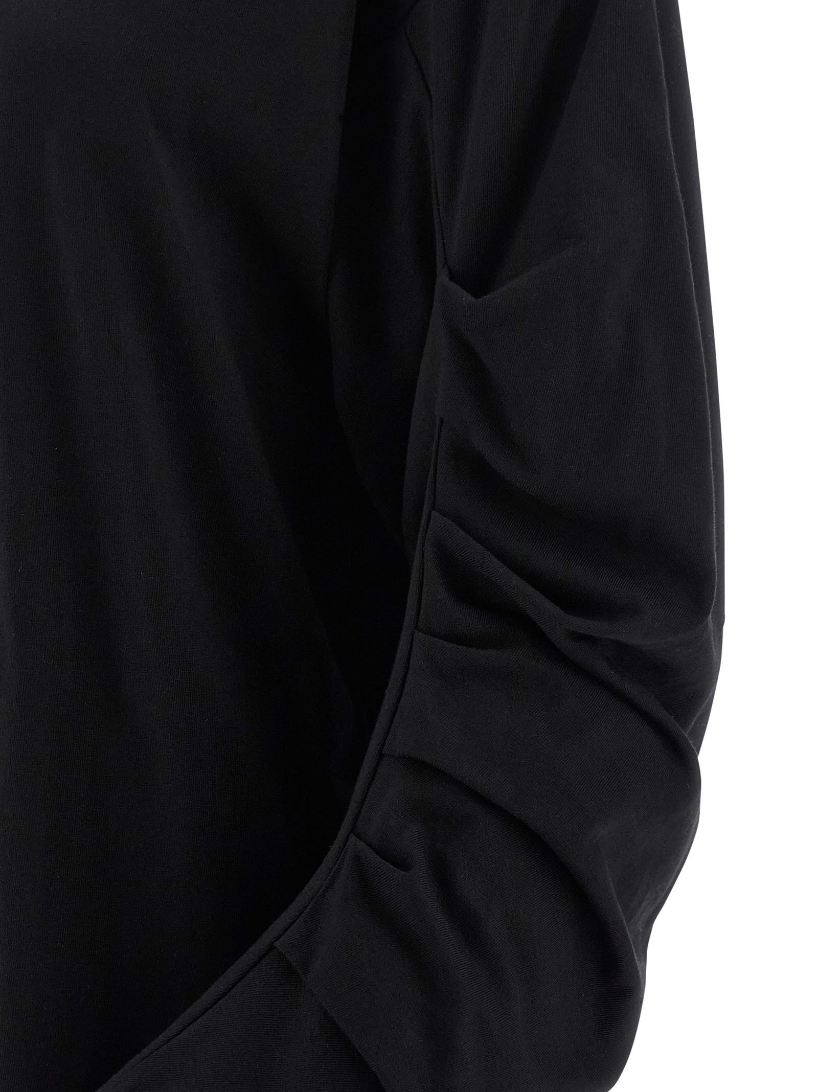 Dries Van Noten Ruched Cotton Jersey Sweatshirt In Black