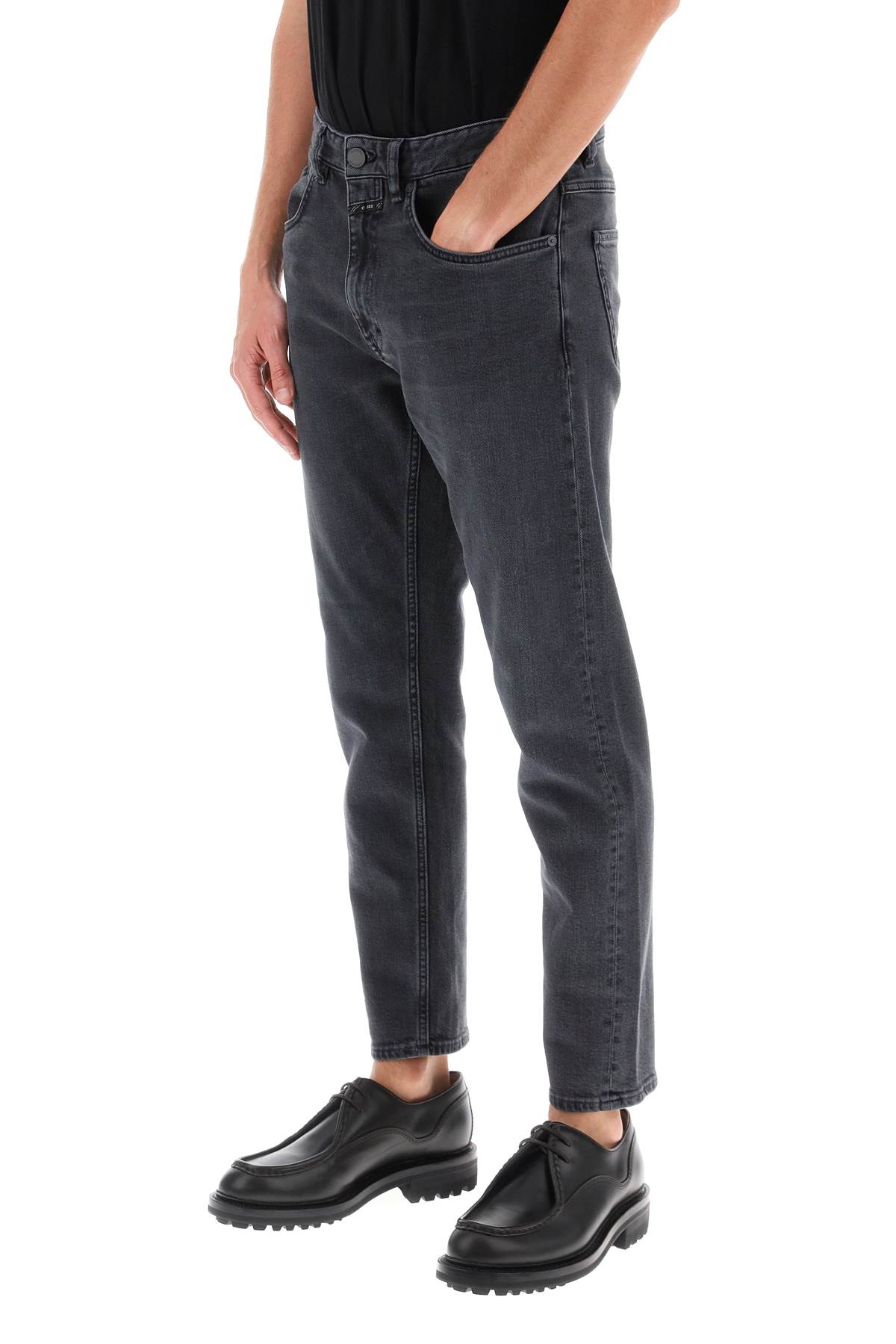 Shop Closed Cooper Jeans With Tapered Cut In Dark Grey (grey)