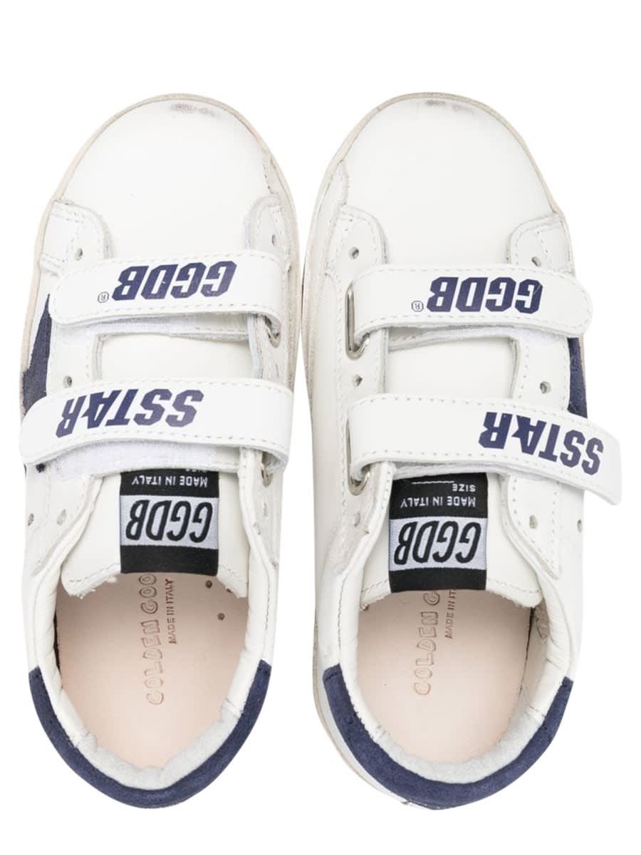 Shop Golden Goose Old School Leather Upper Suede Star And Heel In White