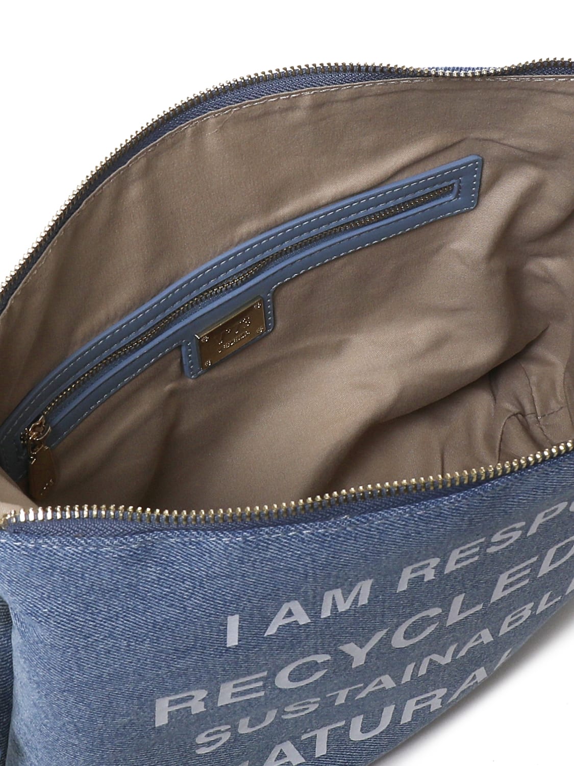 V73 Pochette Responsibility In Cotton In Denim Bianco