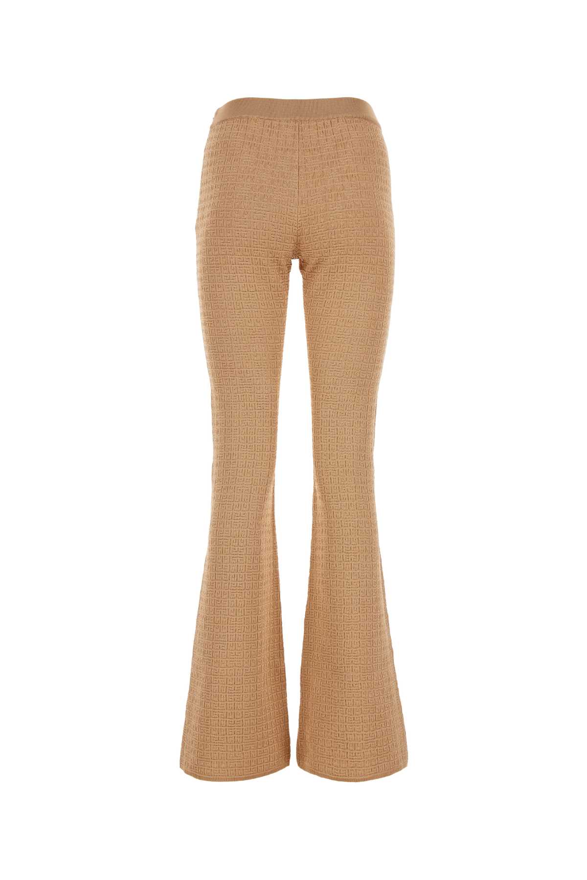Shop Givenchy Skin Pink Jacquard Flared Leg Pant In Tan