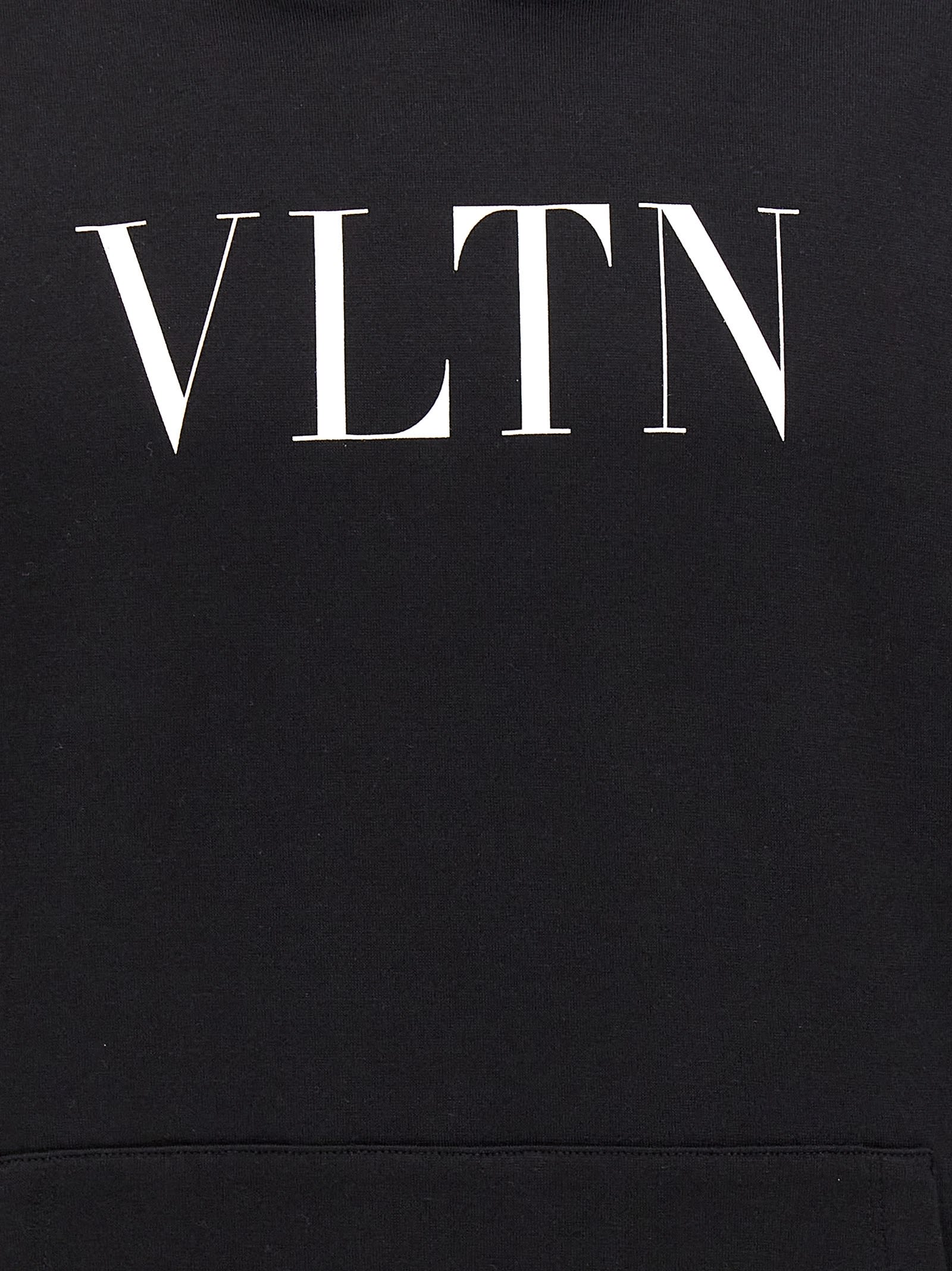 Shop Valentino Vltn Hoodie In White/black