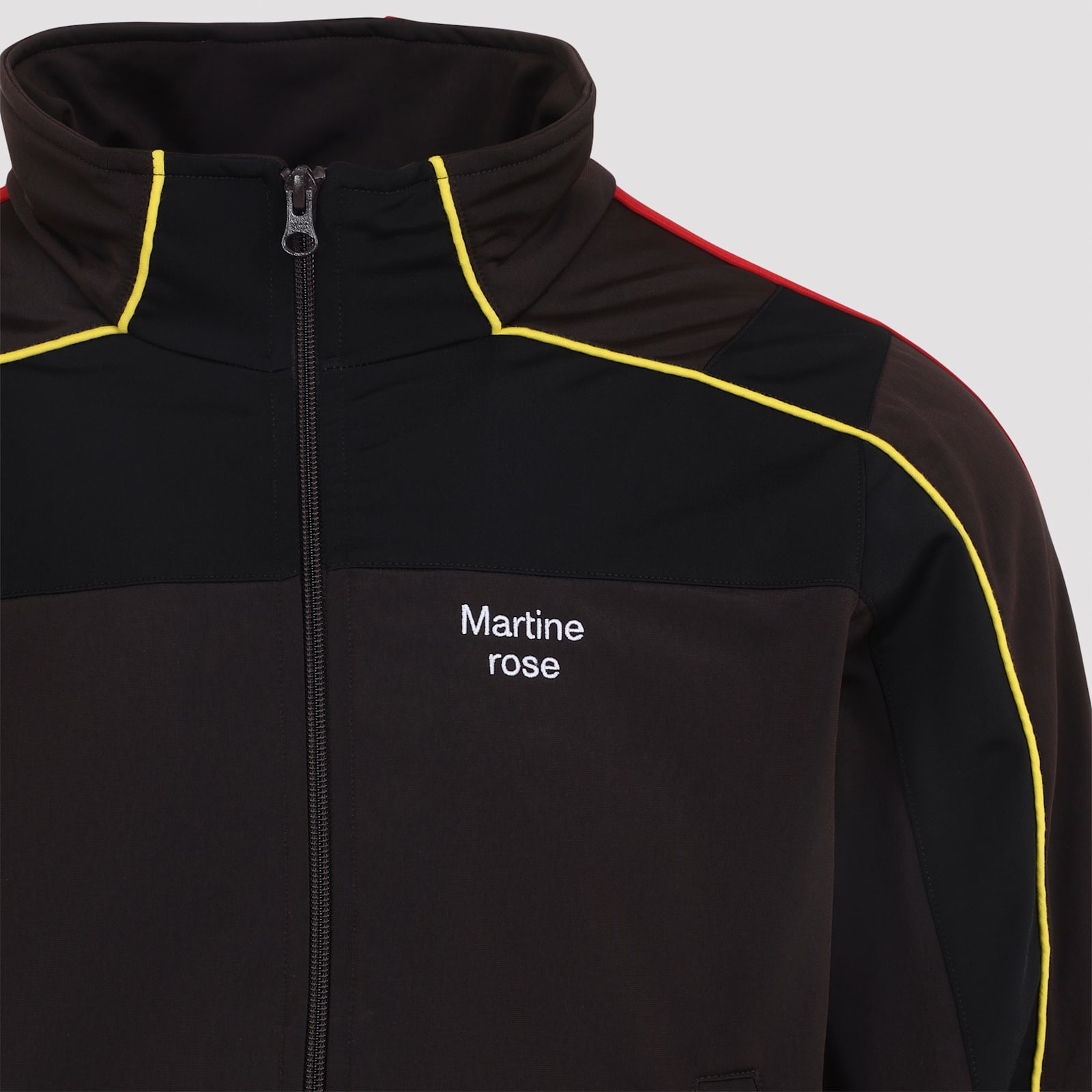 Martine Rose High Collar Track Jacket With Side Pockets In Brown