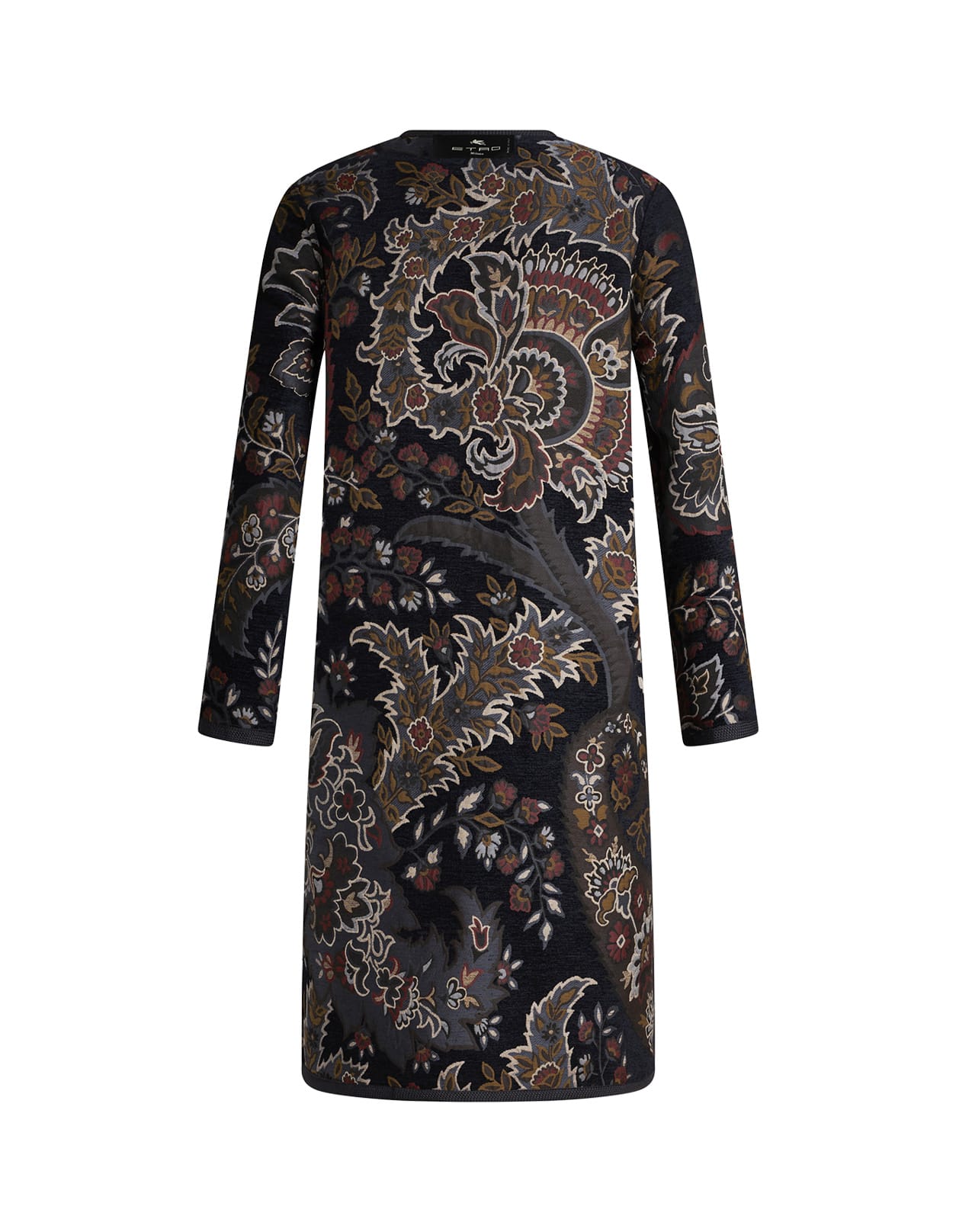 Shop Etro Blue Jacquard Reversible Coat