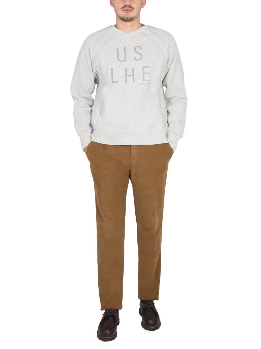 Shop Engineered Garments Crewneck Sweatshirt In Grey