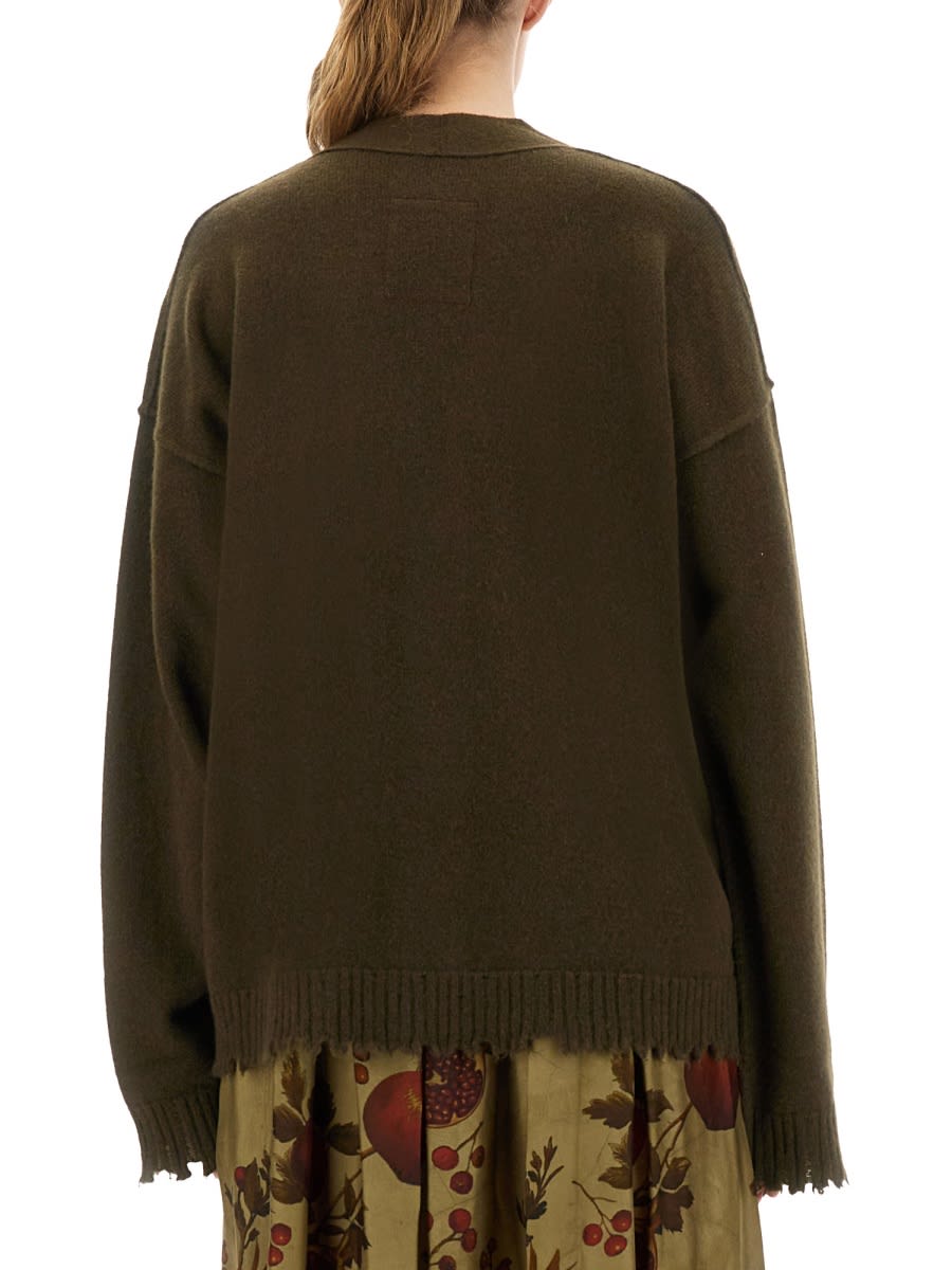 Uma Wang Loose-fitting Cashmere Cardigan With Front Buttons In Green