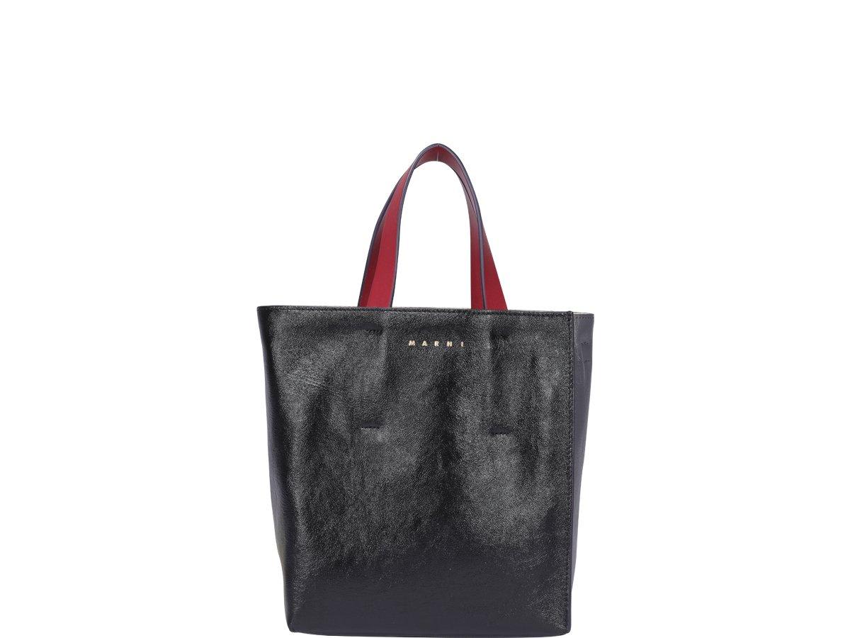 Shop Marni Museo Two-toned Tote Bag In Black