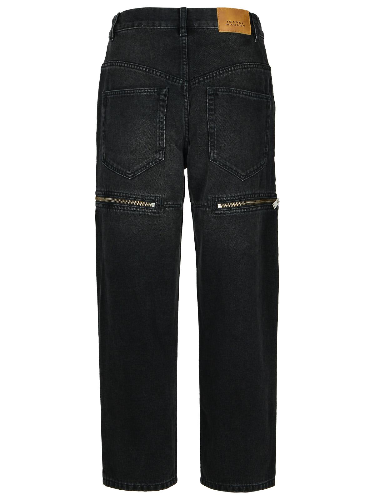 Shop Marant Etoile Salia Black Cotton Jeans In Faded Black