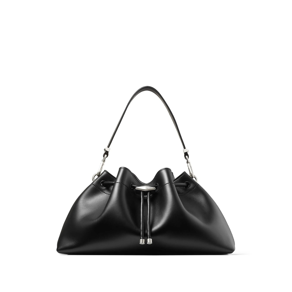 Jimmy Choo E/w Bon Bon Soft Shiny Leather Bag In Black
