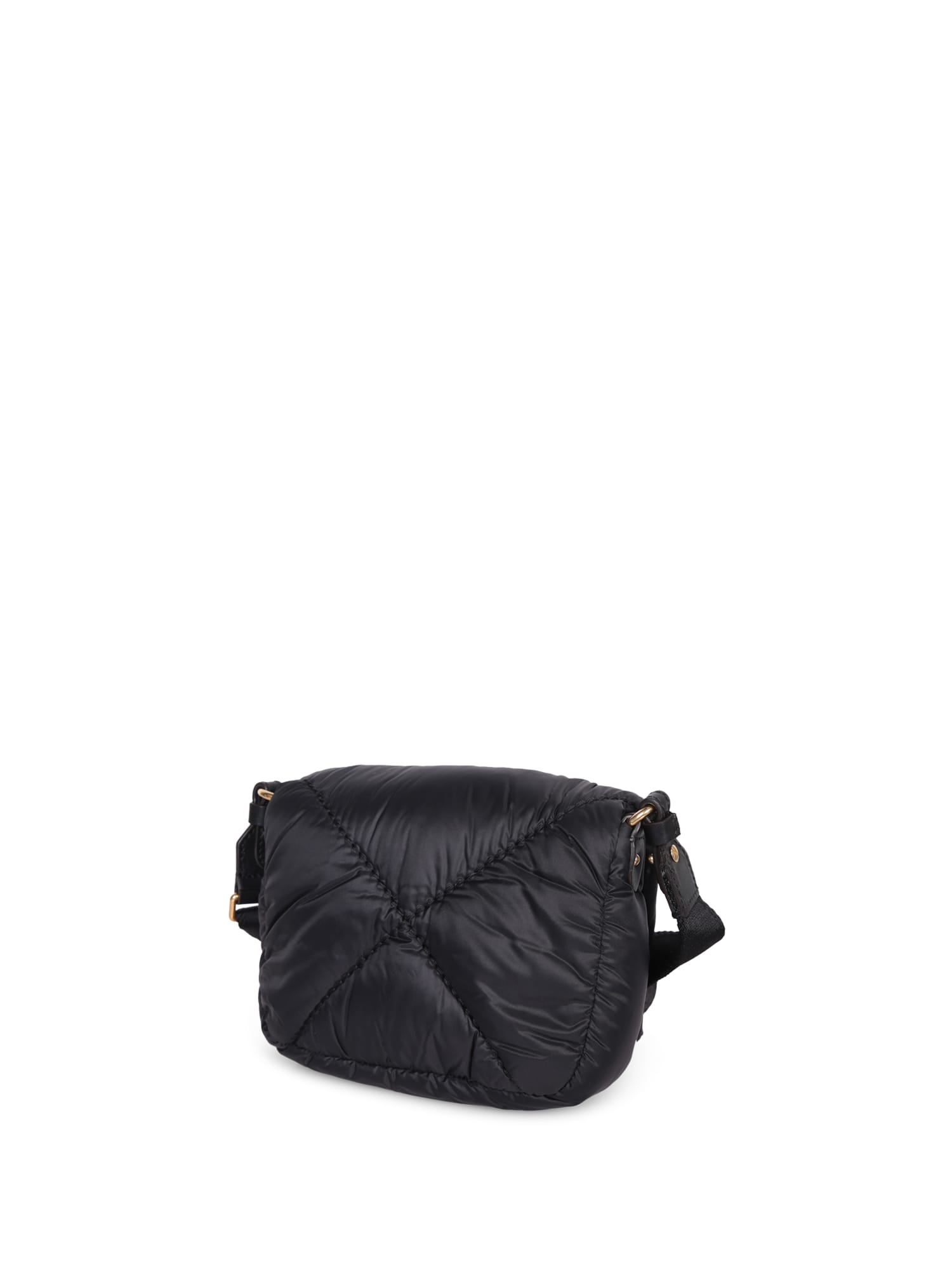 Shop Moncler Mini Puff Crossbody Black Bag