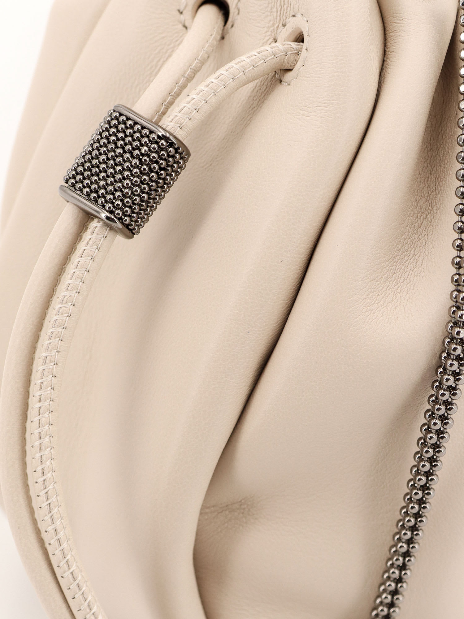 Shop Brunello Cucinelli Bucket Mellow Shoulder Bag In White