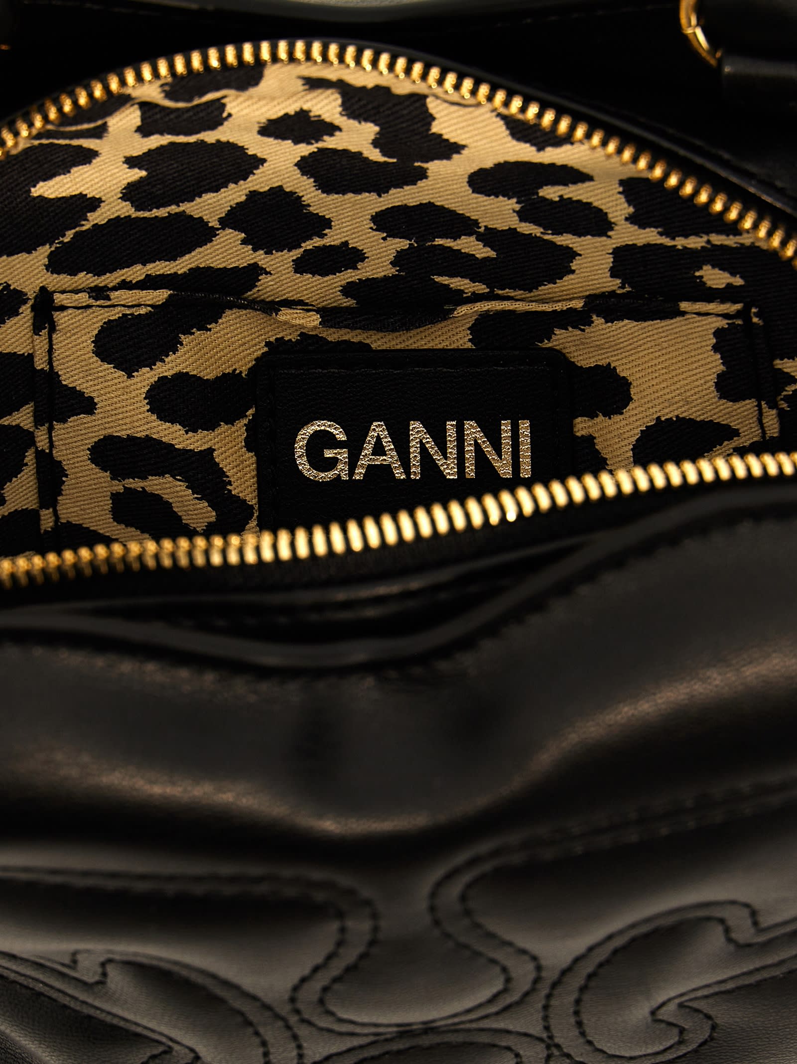 Shop Ganni Small Butterfly Crossbody Bag In Black