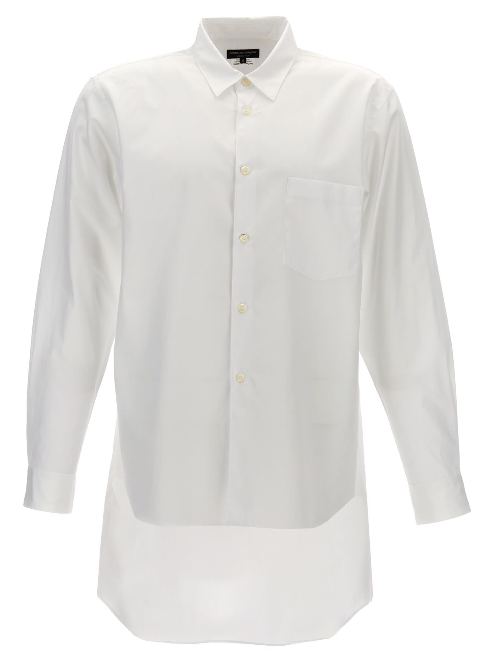 Shop Comme Des Garçons Homme Deux Asymmetric Hem Shirt In White