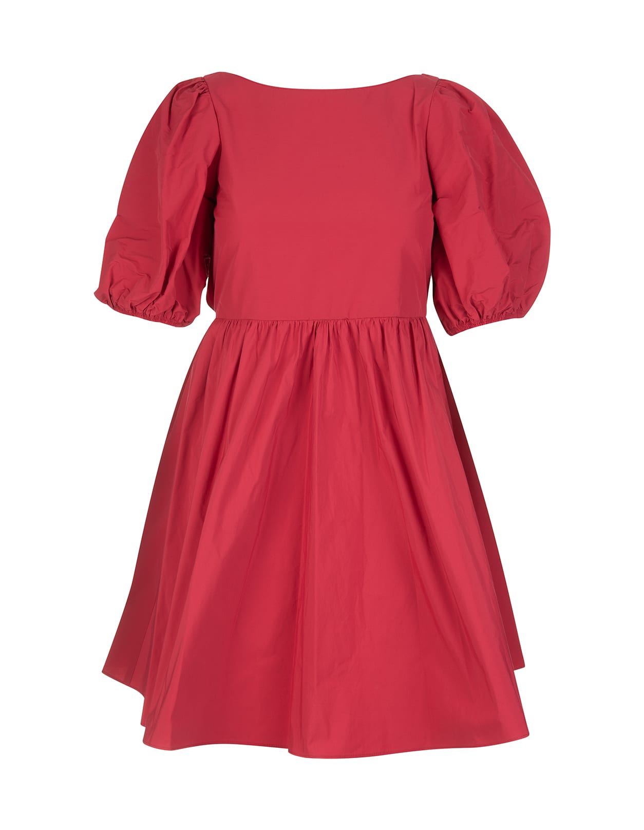 RED Valentino Short Dress In Red Cotton Taffeta With Braid