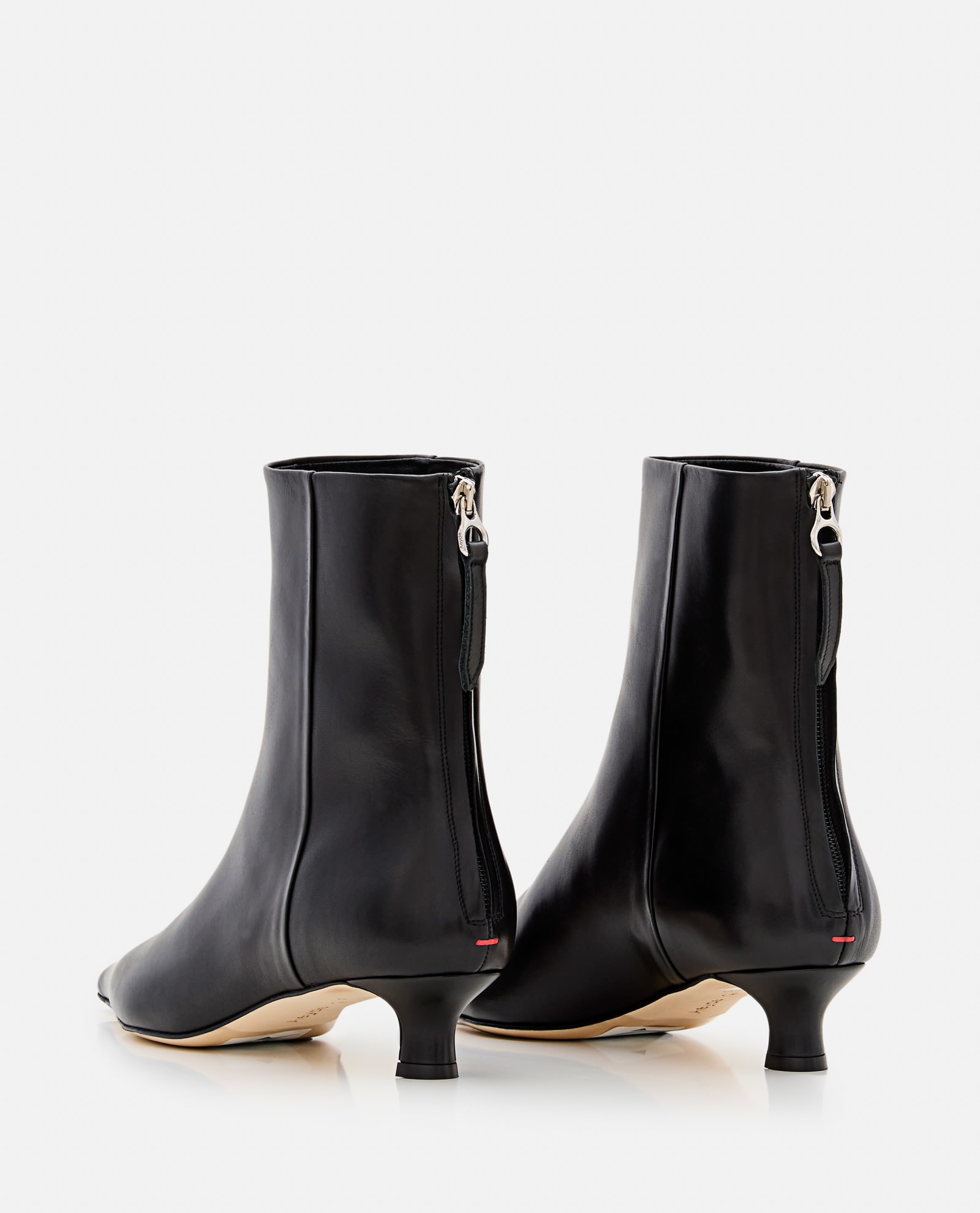 Shop Aeyde Zoe Leather Boots In Black