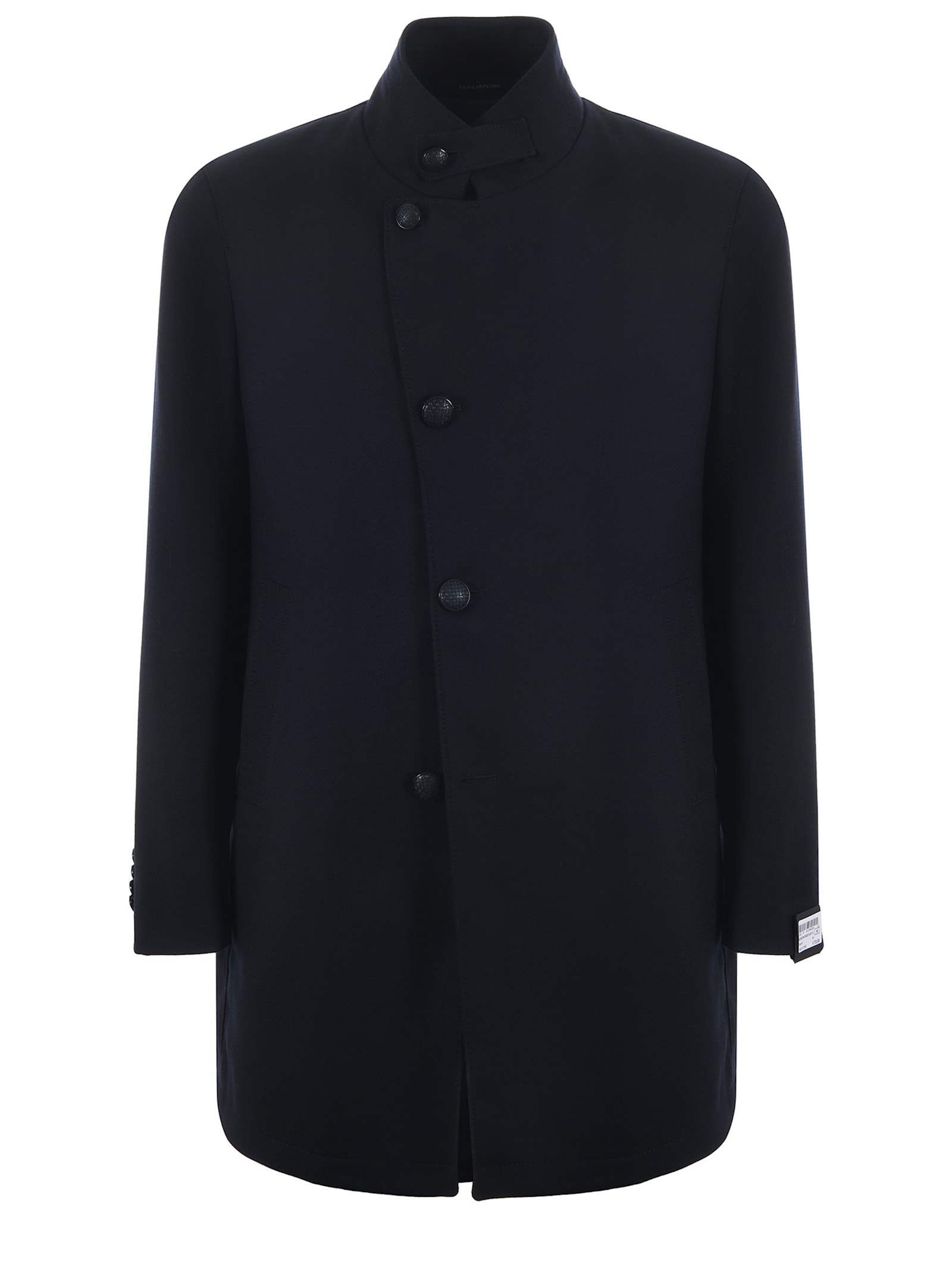 Shop Tagliatore Coat In Blue