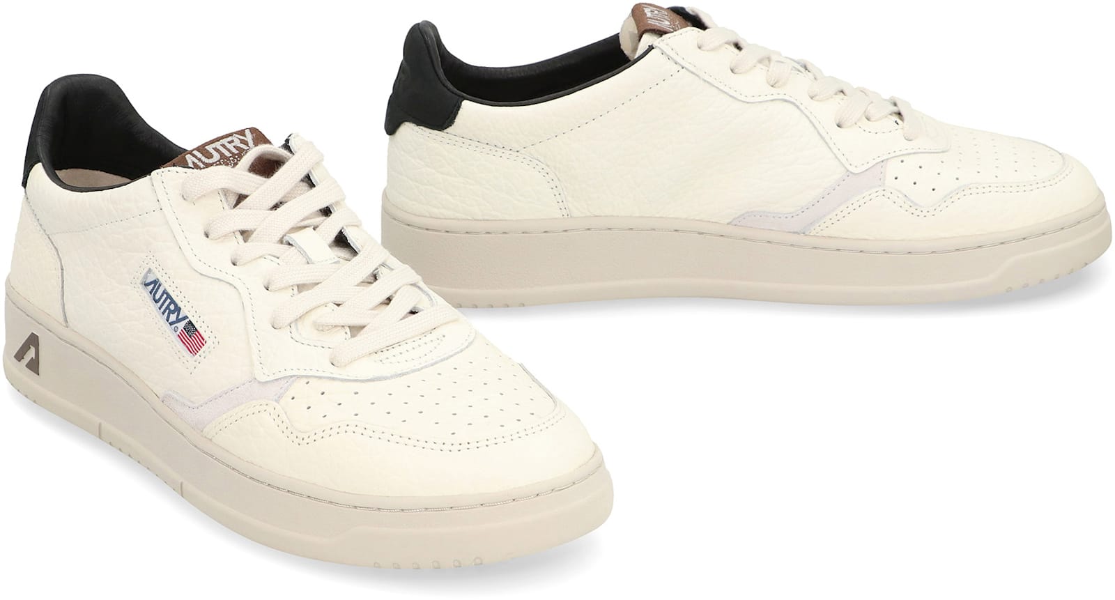 Shop Autry Medalist Leather Low-top Sneakers In White