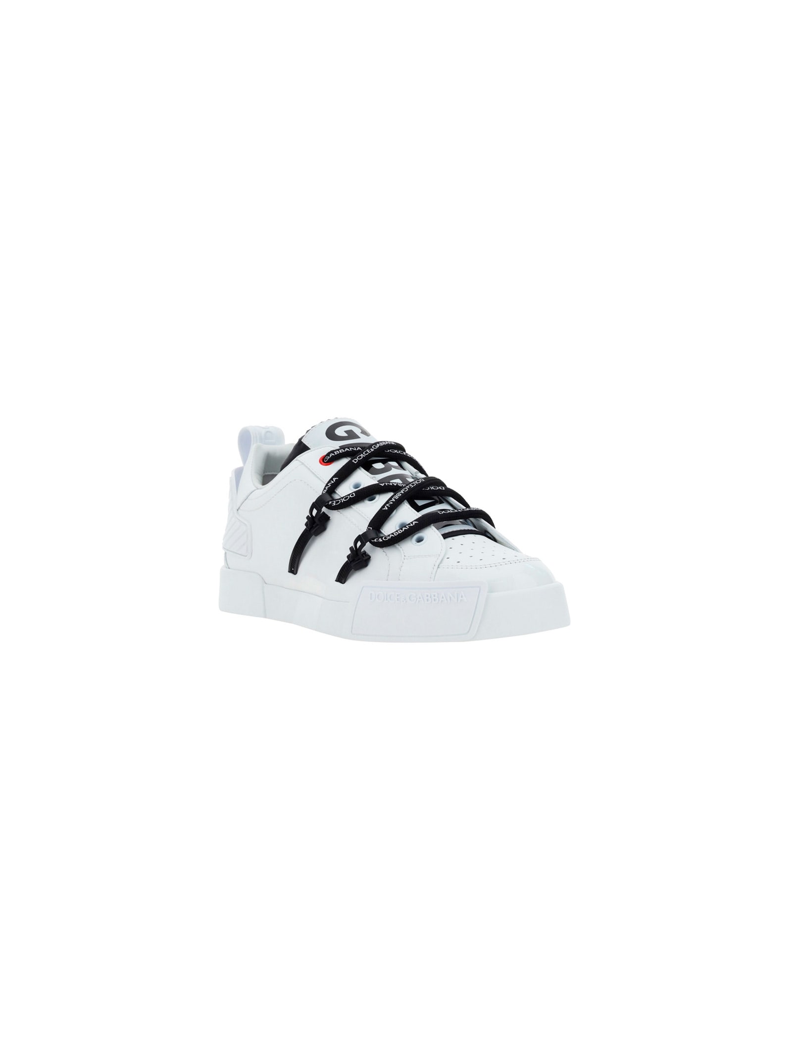 Shop Dolce & Gabbana Portofino Sneakers In Bianco/nero