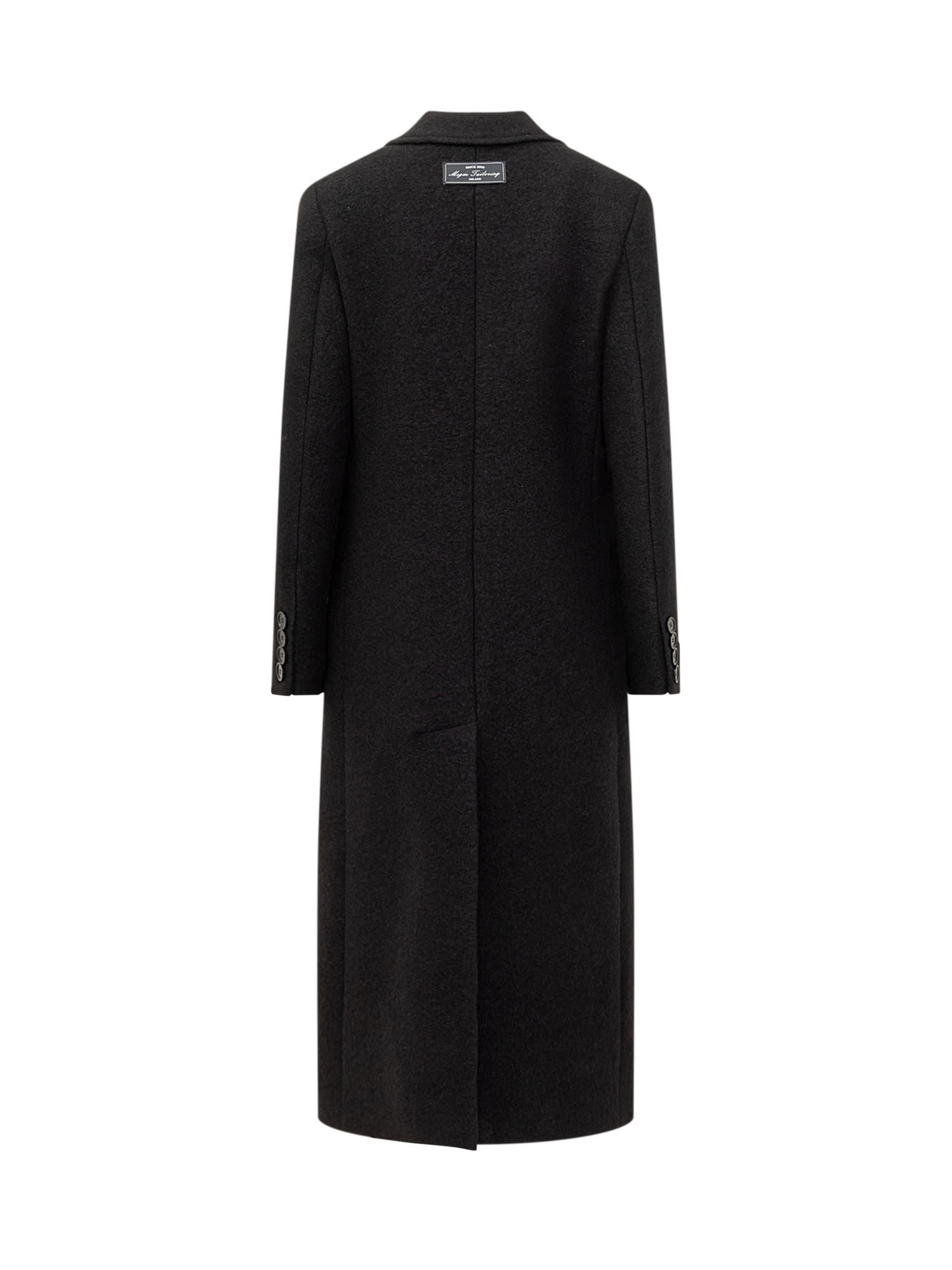 Shop Msgm Virgin Wool Coat In Black