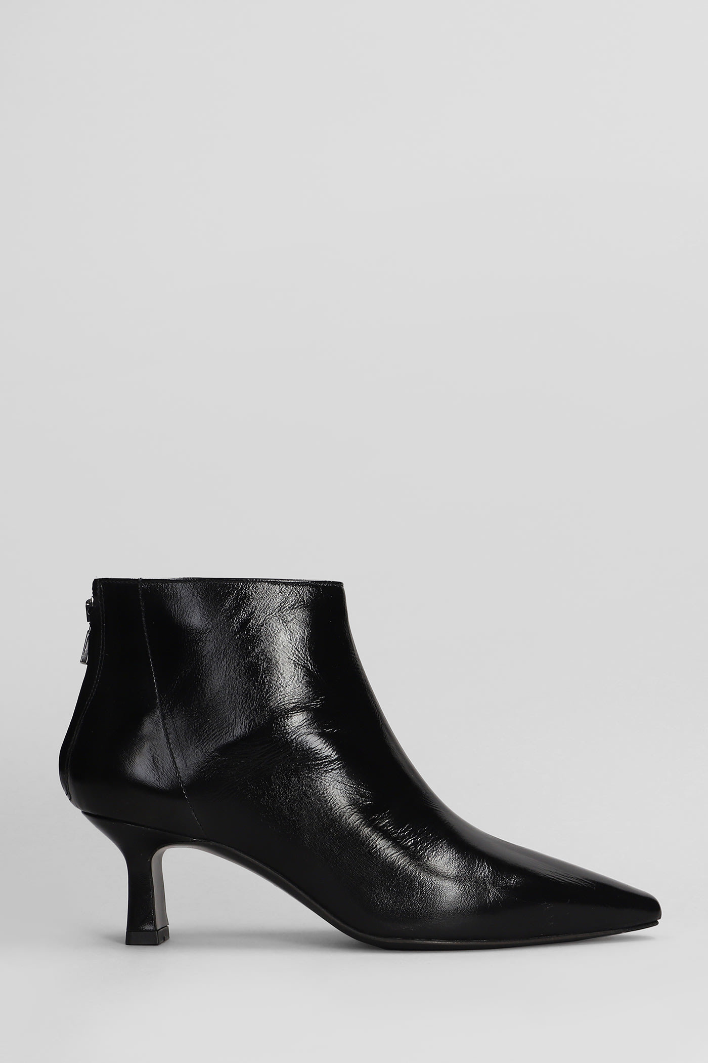 Texan Ankle Boots In Black Patent Leather