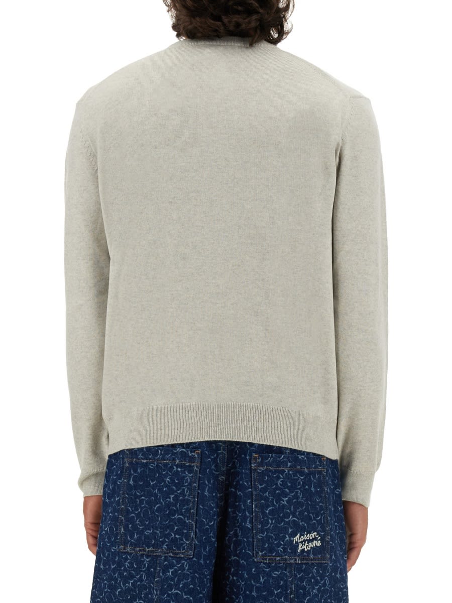 Shop Maison Kitsuné Fox Patch Jersey In Grey