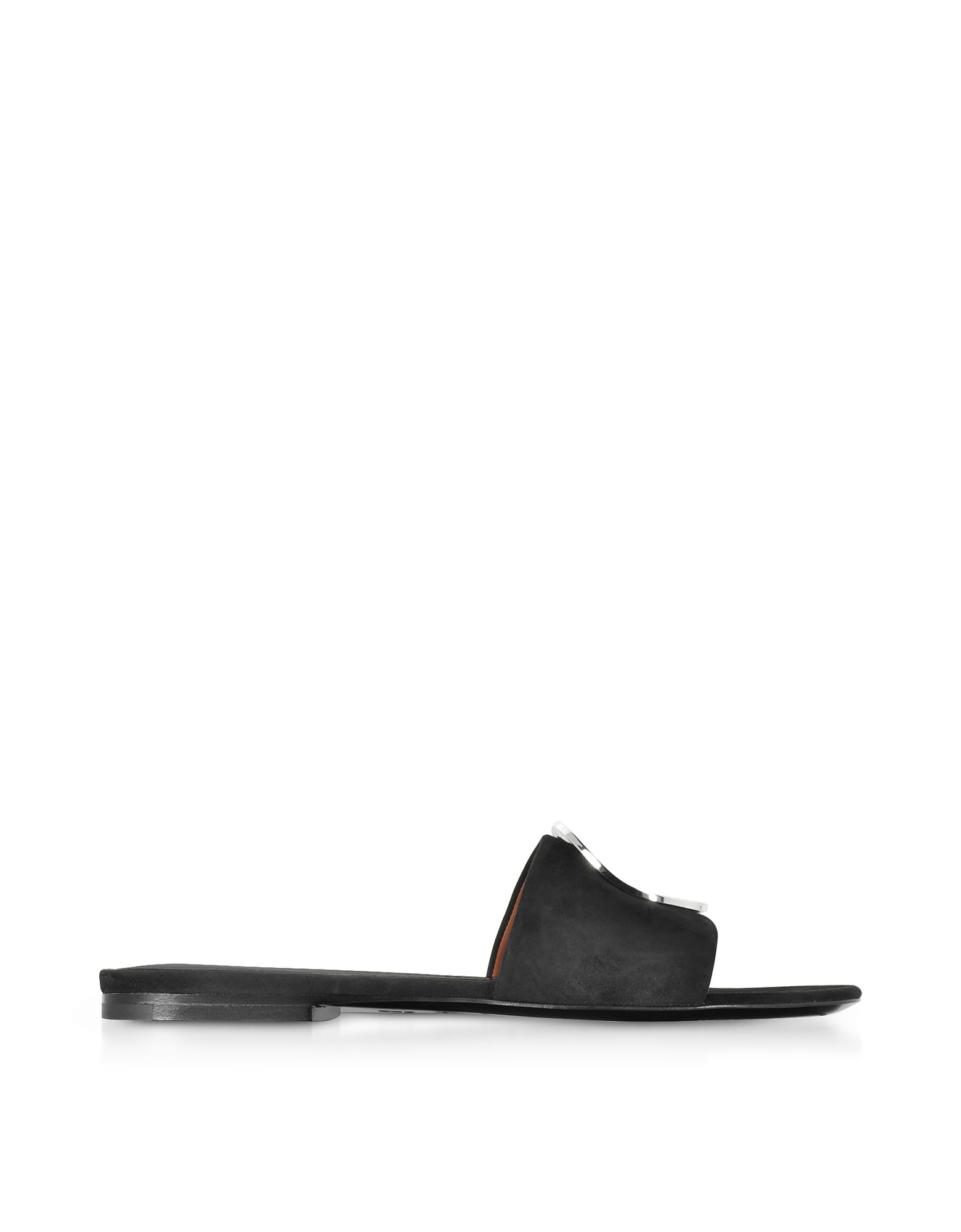 Black Suede Slide Sandals