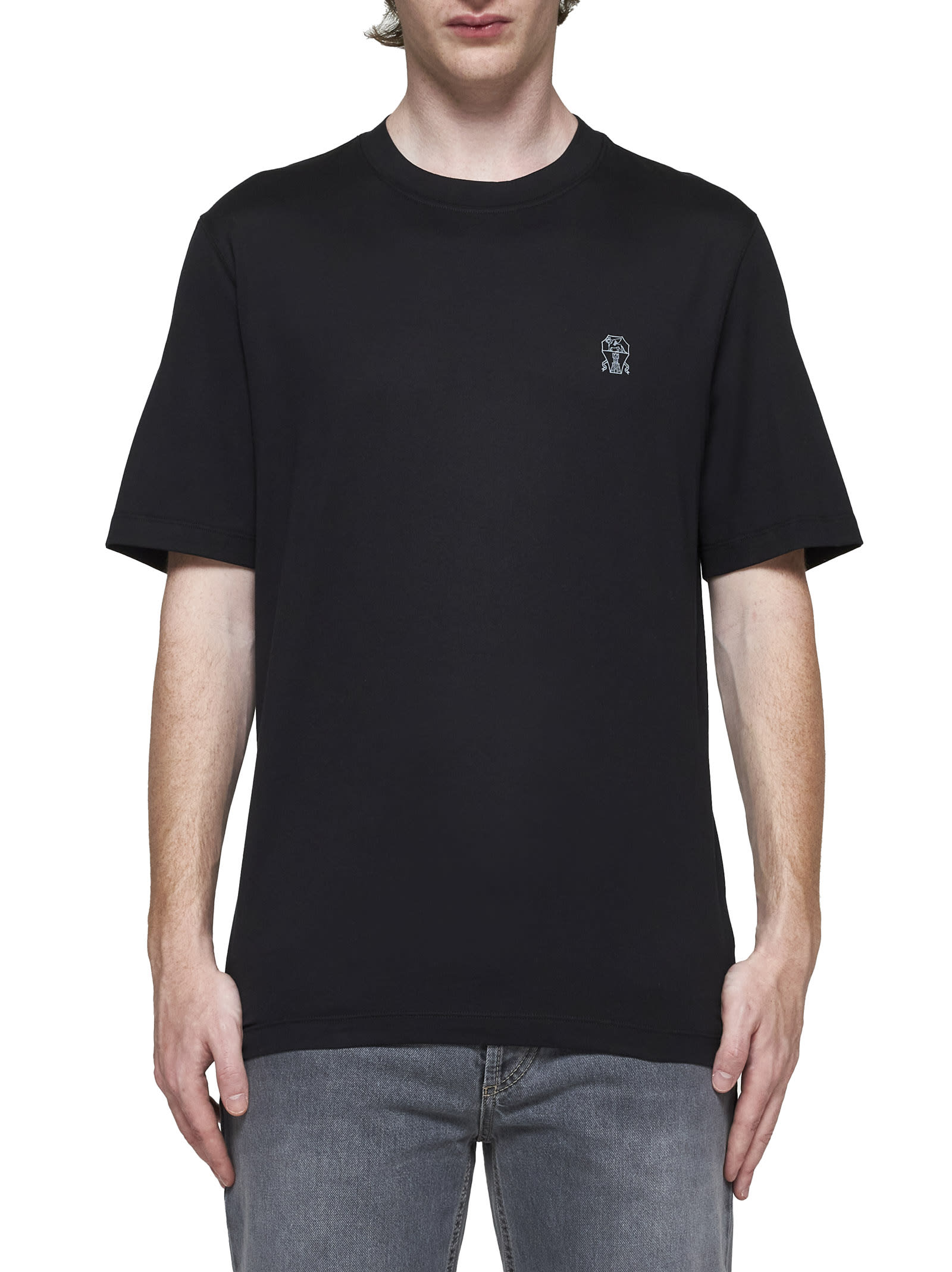 Shop Brunello Cucinelli T-shirt In Nero Tp