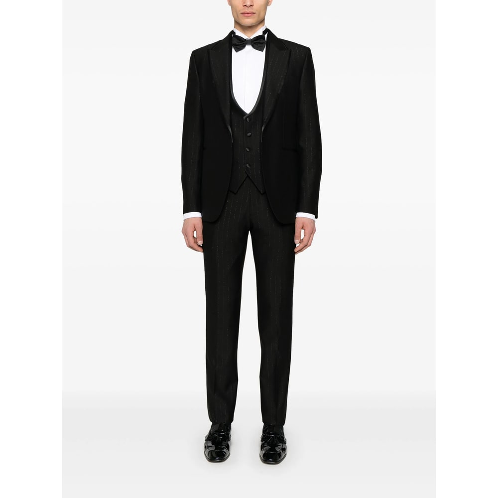 Reveres 1949 Pinstriped Three-piece Suit In Black