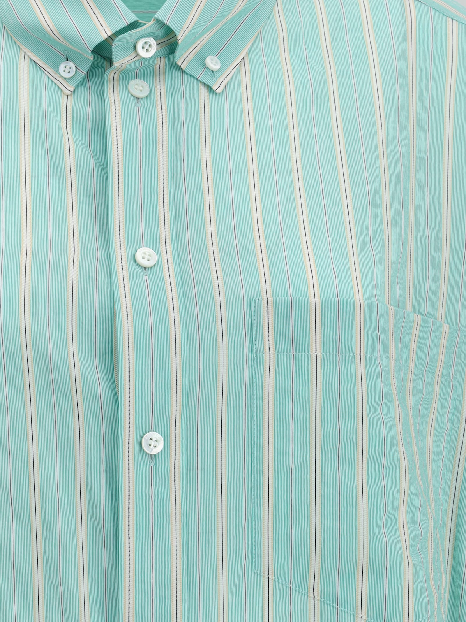 Balenciaga Striped Cocoon Shirt In Green