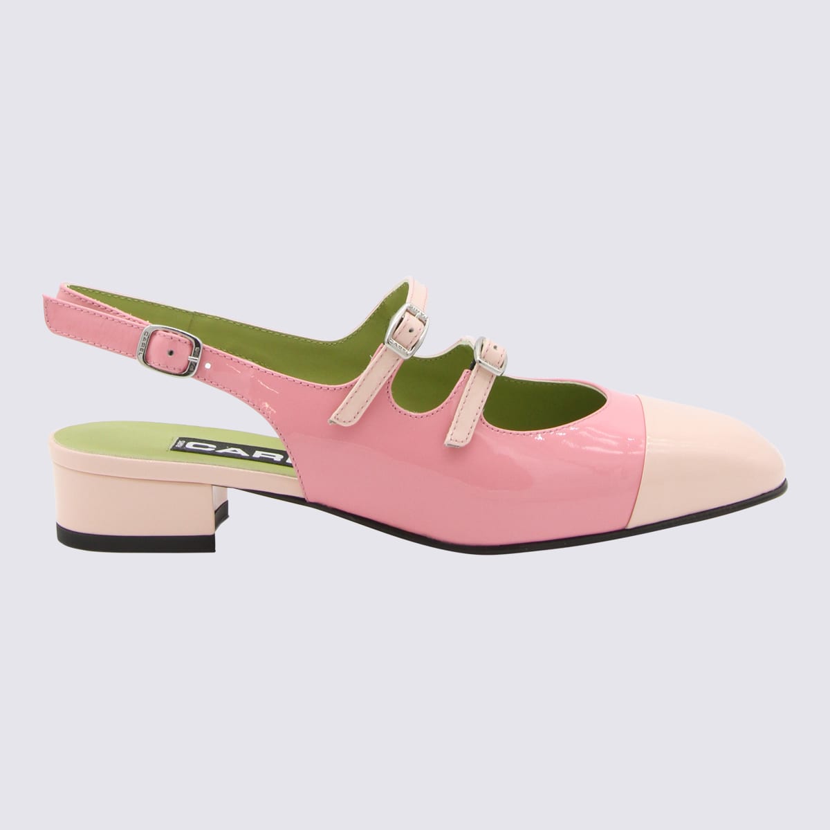 Carel Pink And Nude Leather Abricot Flats