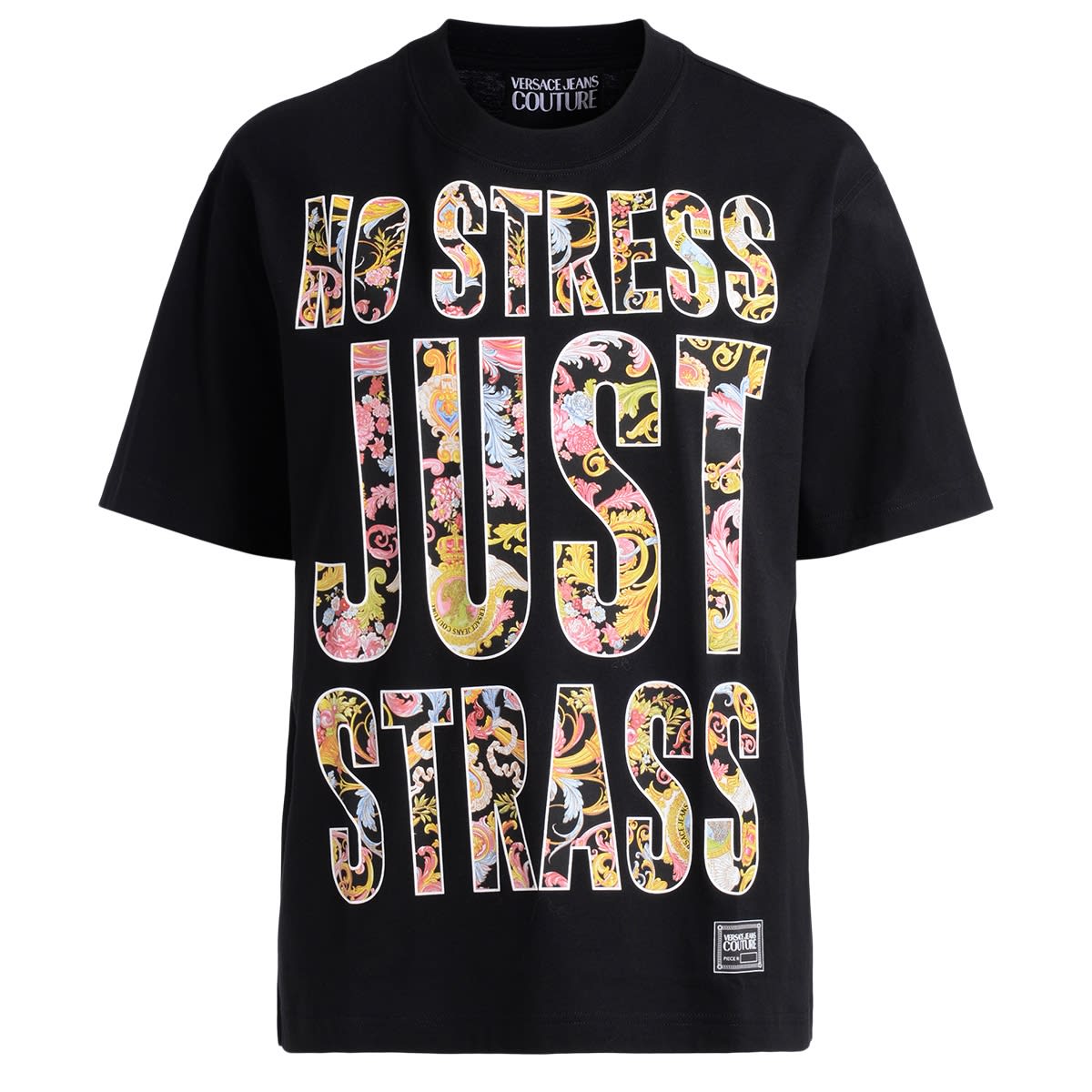 Black Versace Jeans Couture Oversized T-shirt With Versailles Print