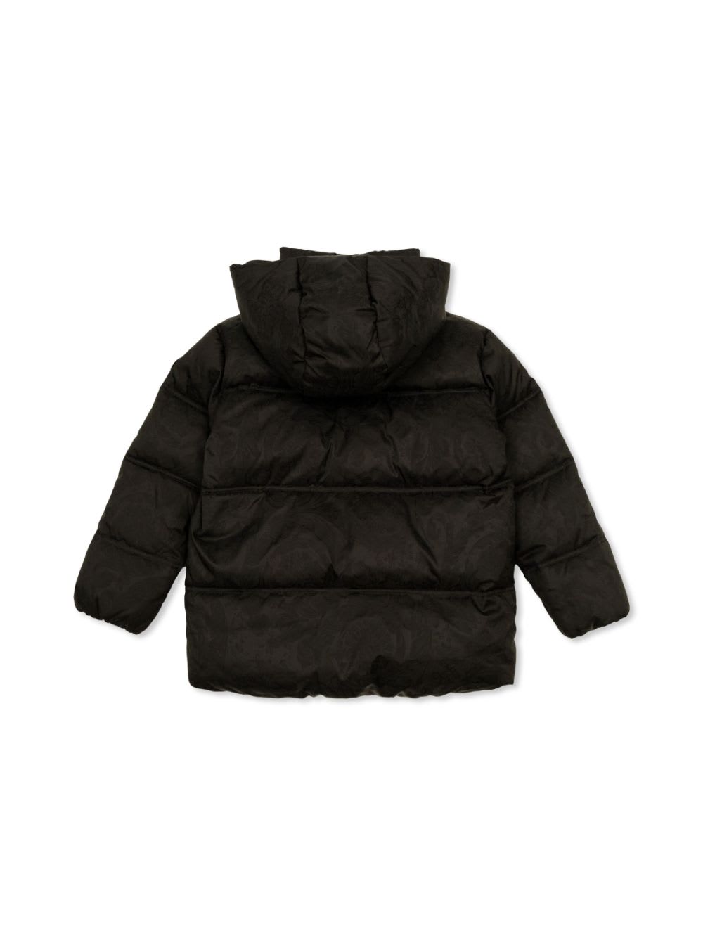 Versace Black Barocco Down-padded Jacket In Black