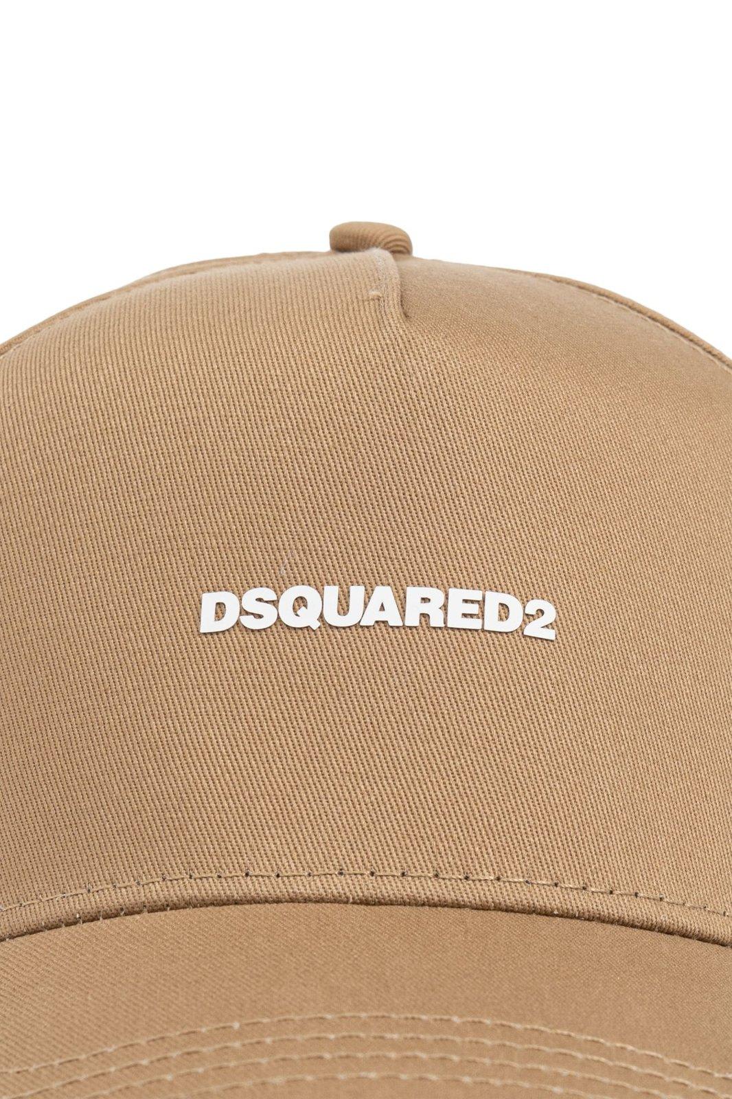 Dsquared2 Logo Embroidered Distressed Baseball Cap In Ghiaia+bianco