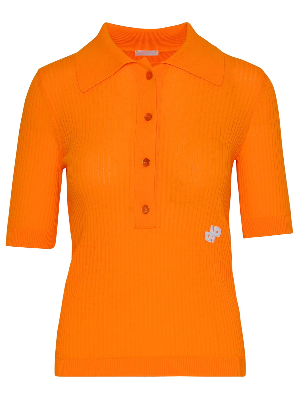 Shop Patou Orange Cotton Polo Shirt