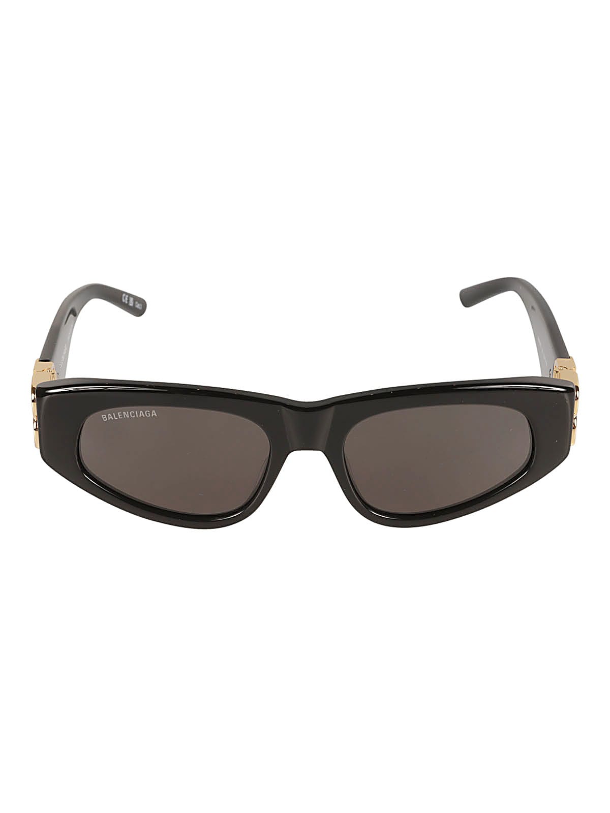 Balenciaga Bb Hinge Logo Sunglasses In Black/gold/grey