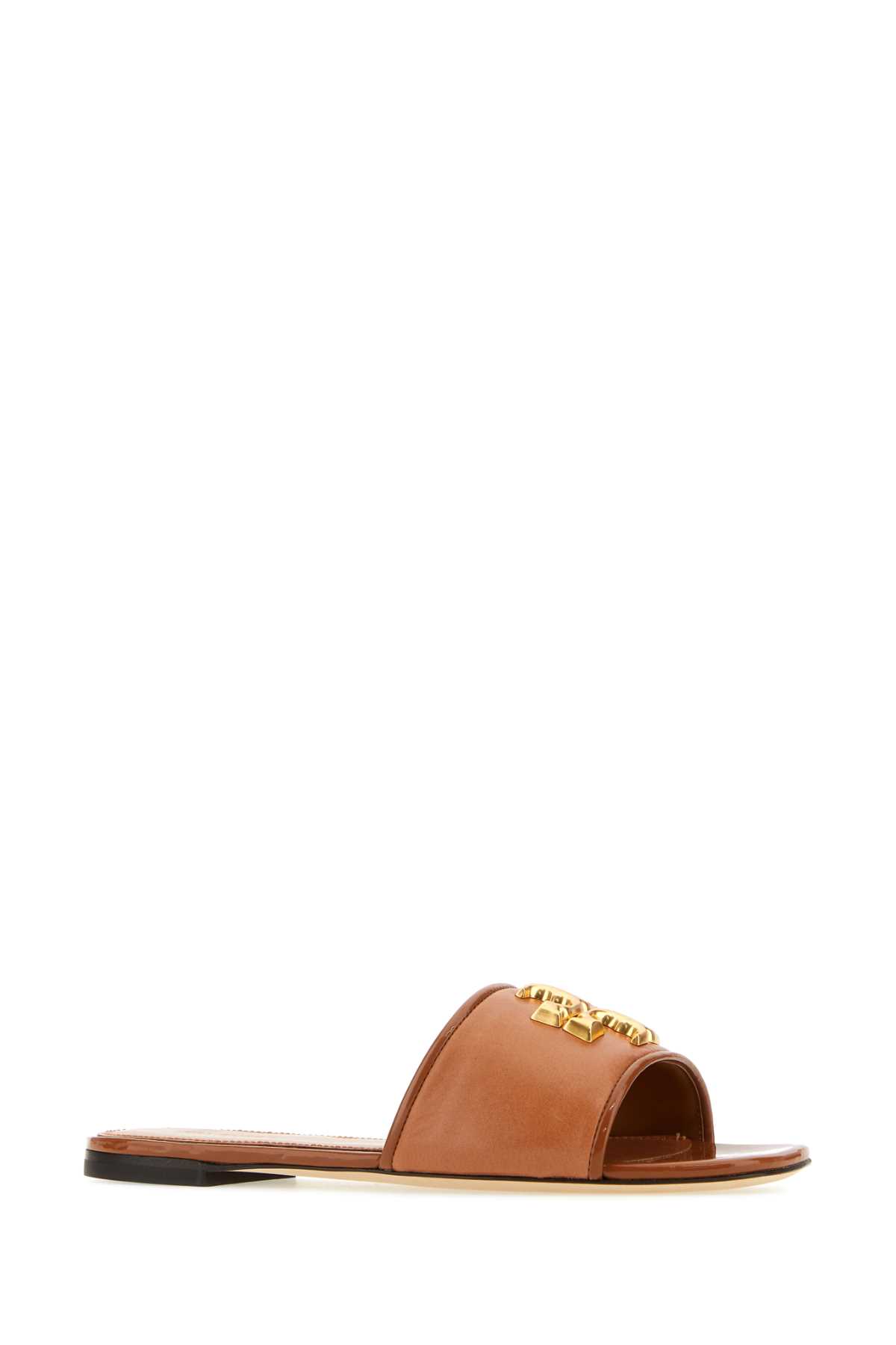 Shop Tory Burch Caramel Nappa Leather Eleanor Slippers In 200