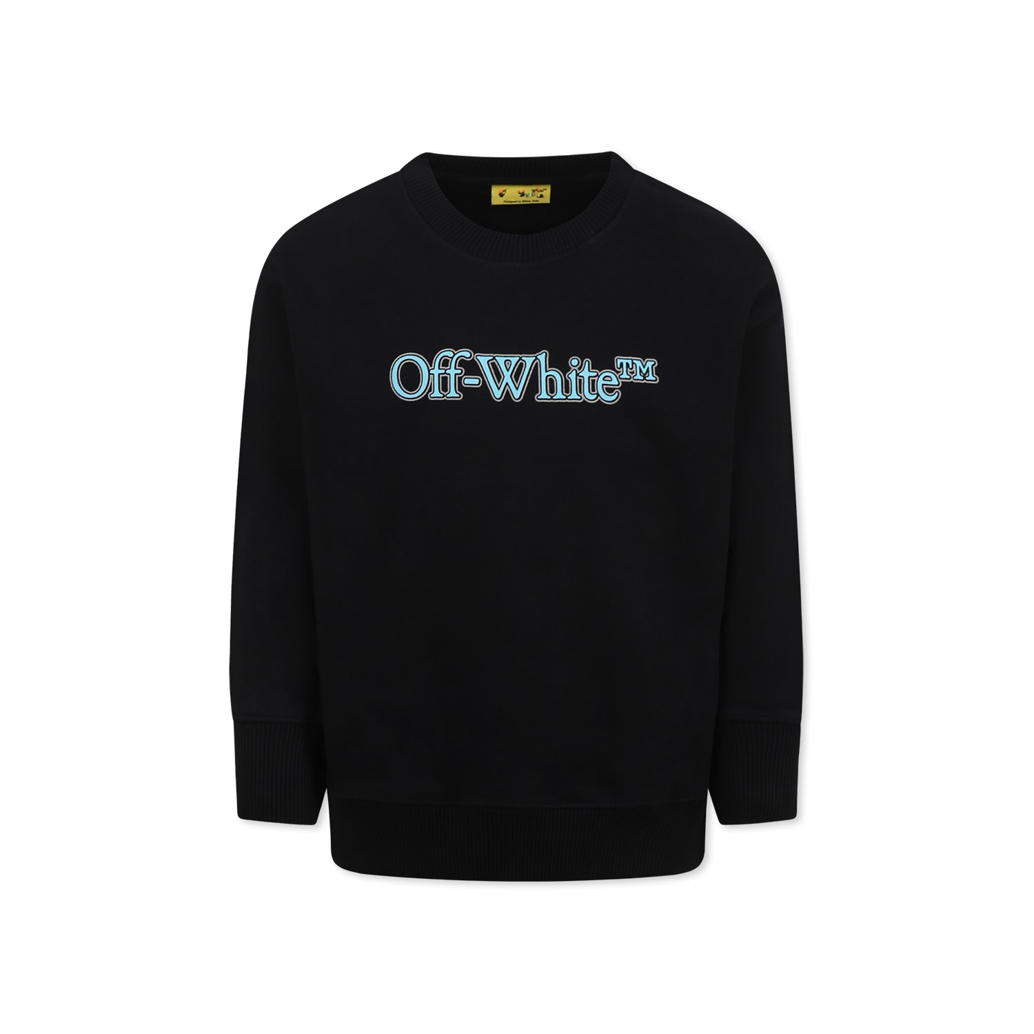 Off-white Black Sweatshirt For Boy With Logo In Black